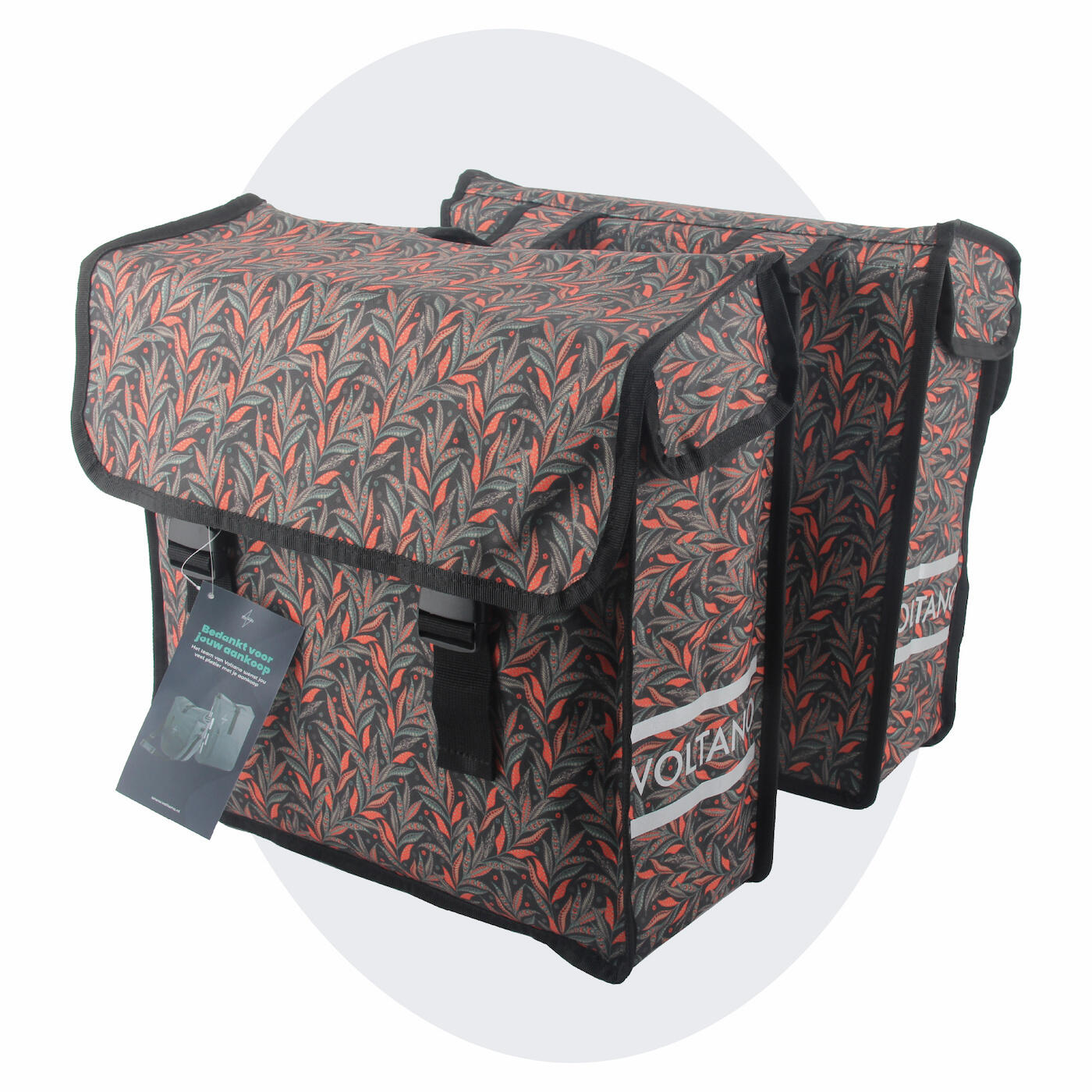 VOLTANO Voltano Dubbele Fietstas Crimson Leaf - 38 Liter - Waterdicht Polyester
