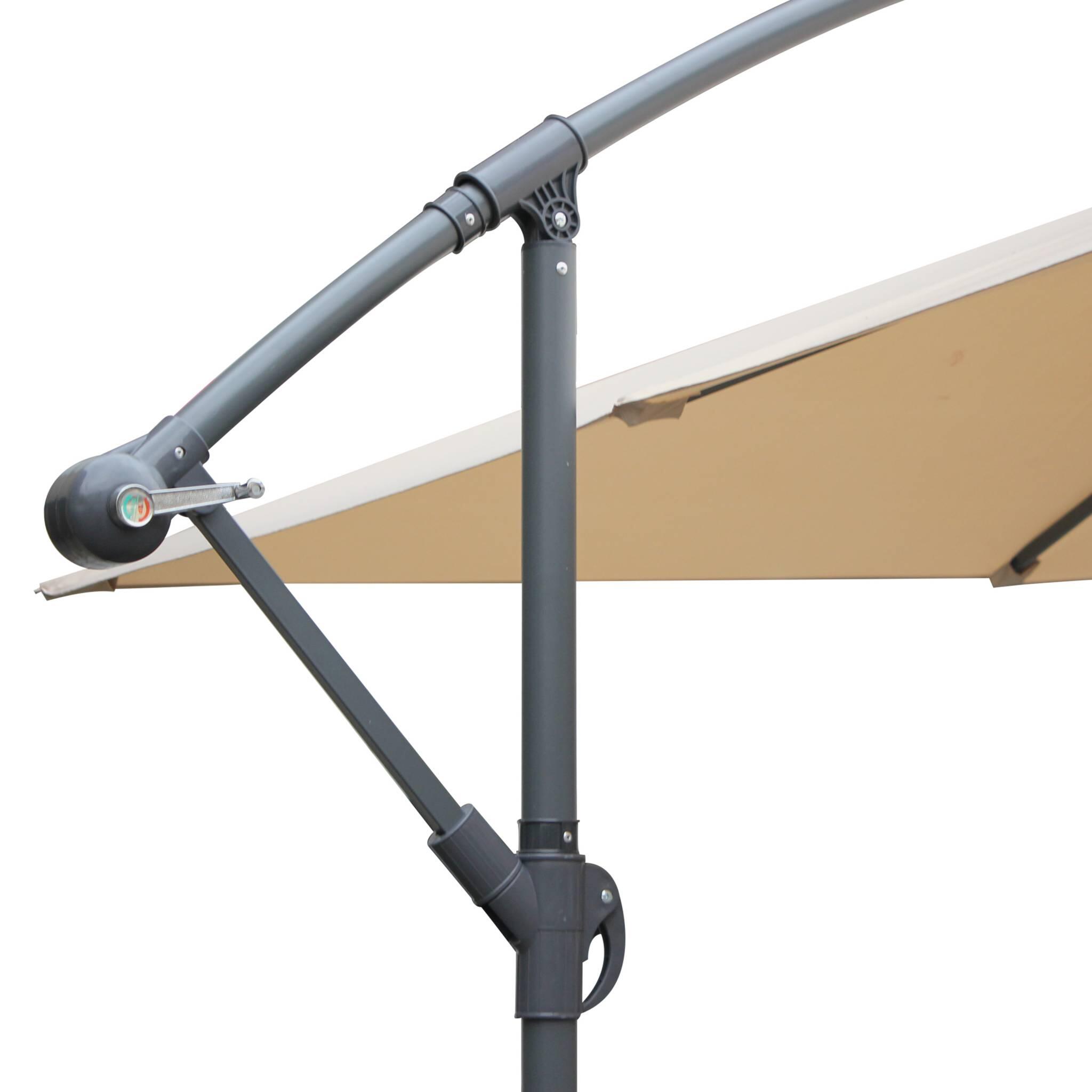 Ombrellone quadrato offset 3x3m, Beige 4/6
