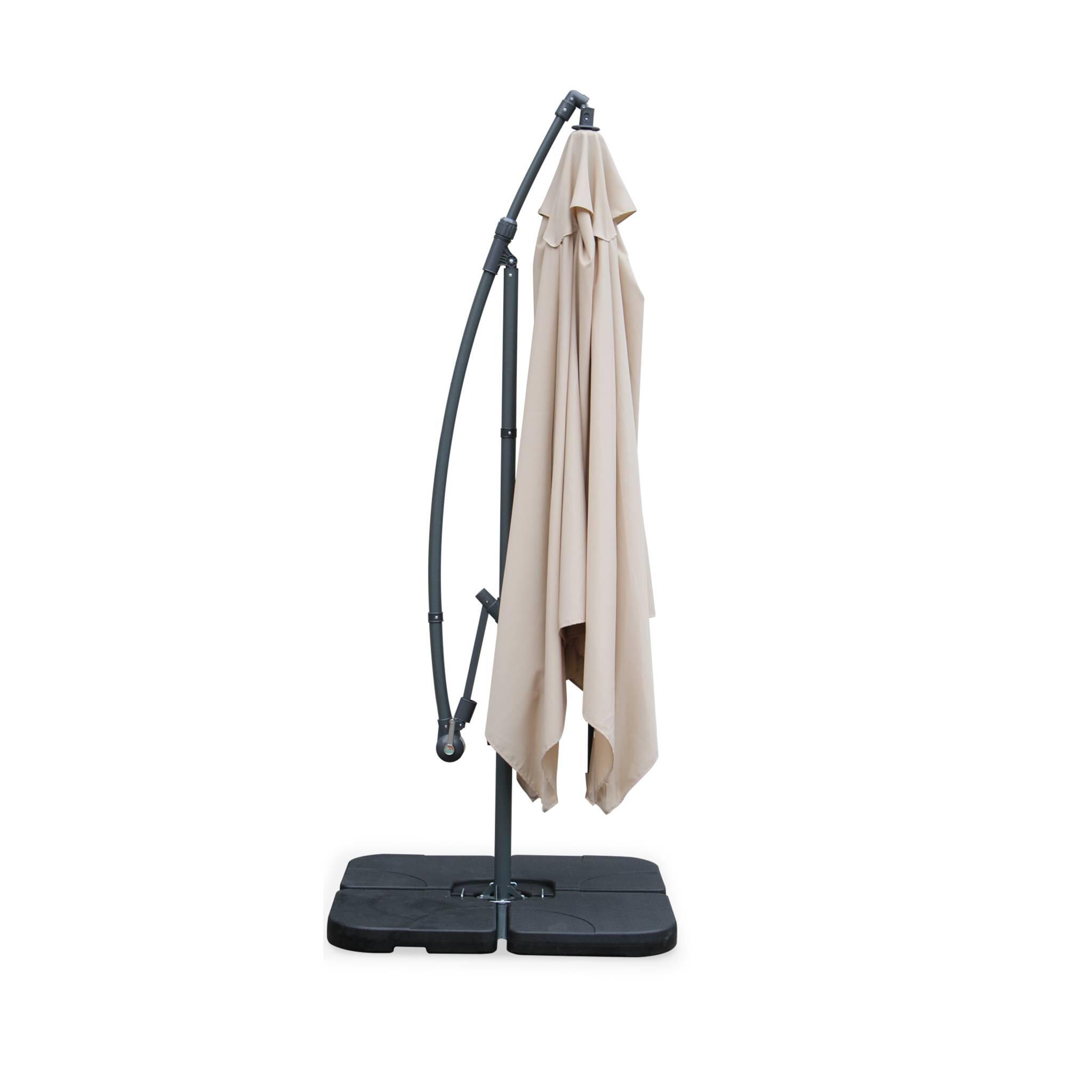 Ombrellone quadrato offset 3x3m, Beige 3/6