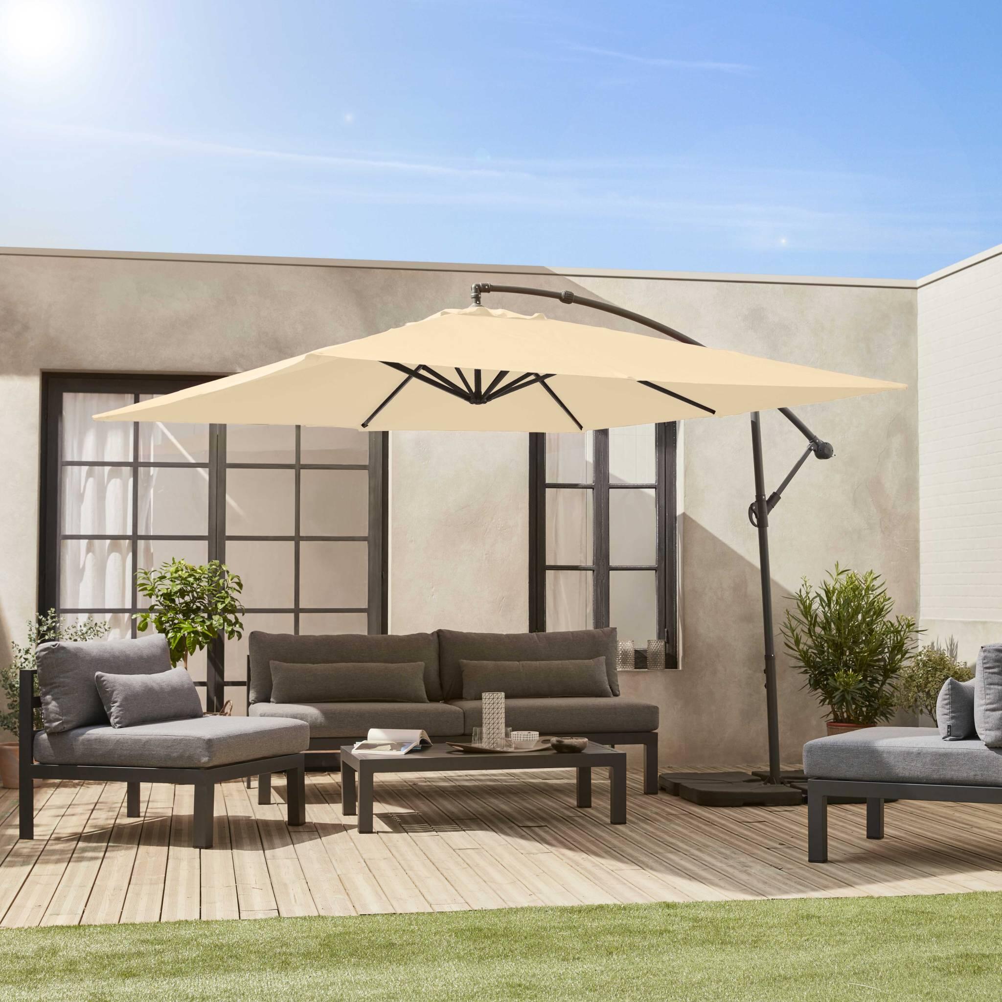 Ombrellone quadrato offset 3x3m, Beige 2/6