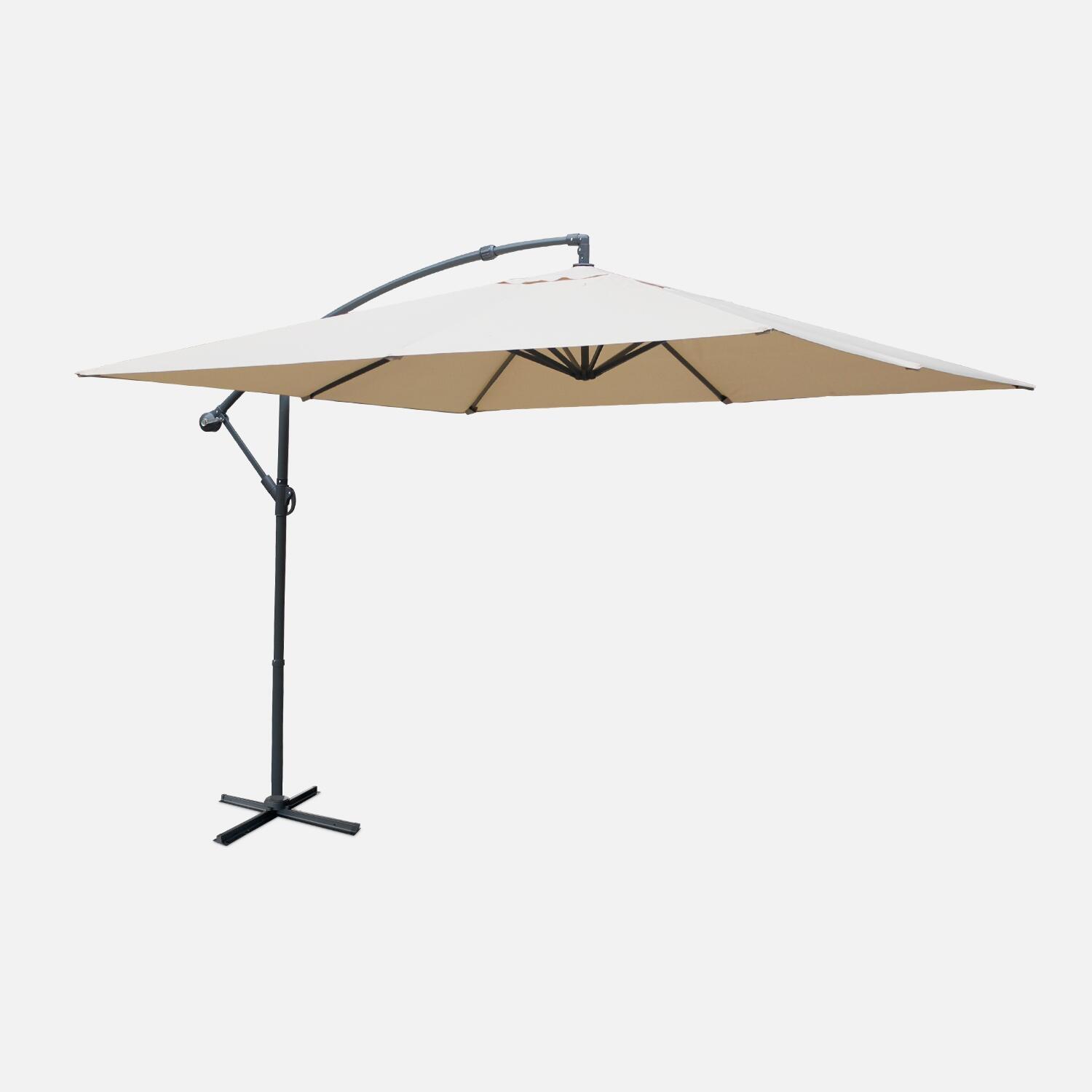 3x3m guarda-sol quadrado offset, bege