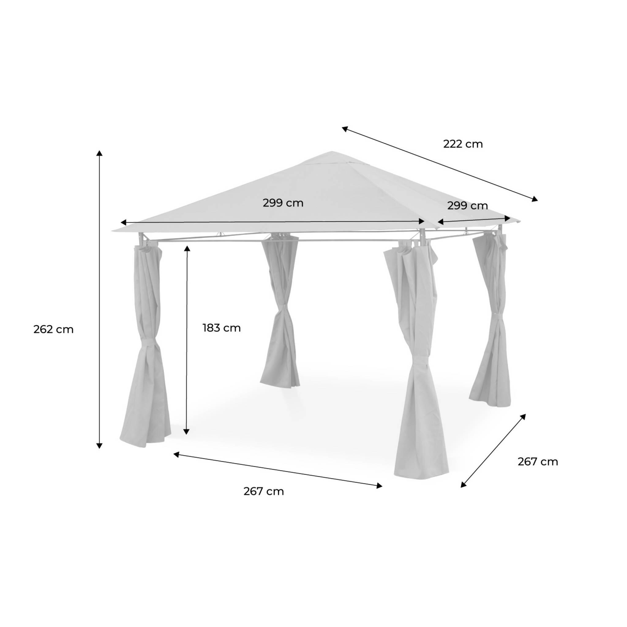 Cubierta de pérgola Elusa 3x3m, Beige 3/3