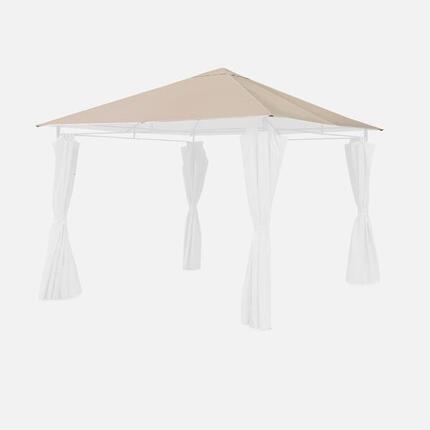Toile de toit beige pour tonnelle 3x3m Elusa toile de rechange pergola, toile