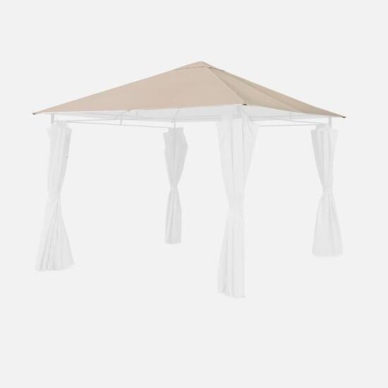 Toile de toit beige pour tonnelle 3x3m Elusa toile de rechange pergola, toile