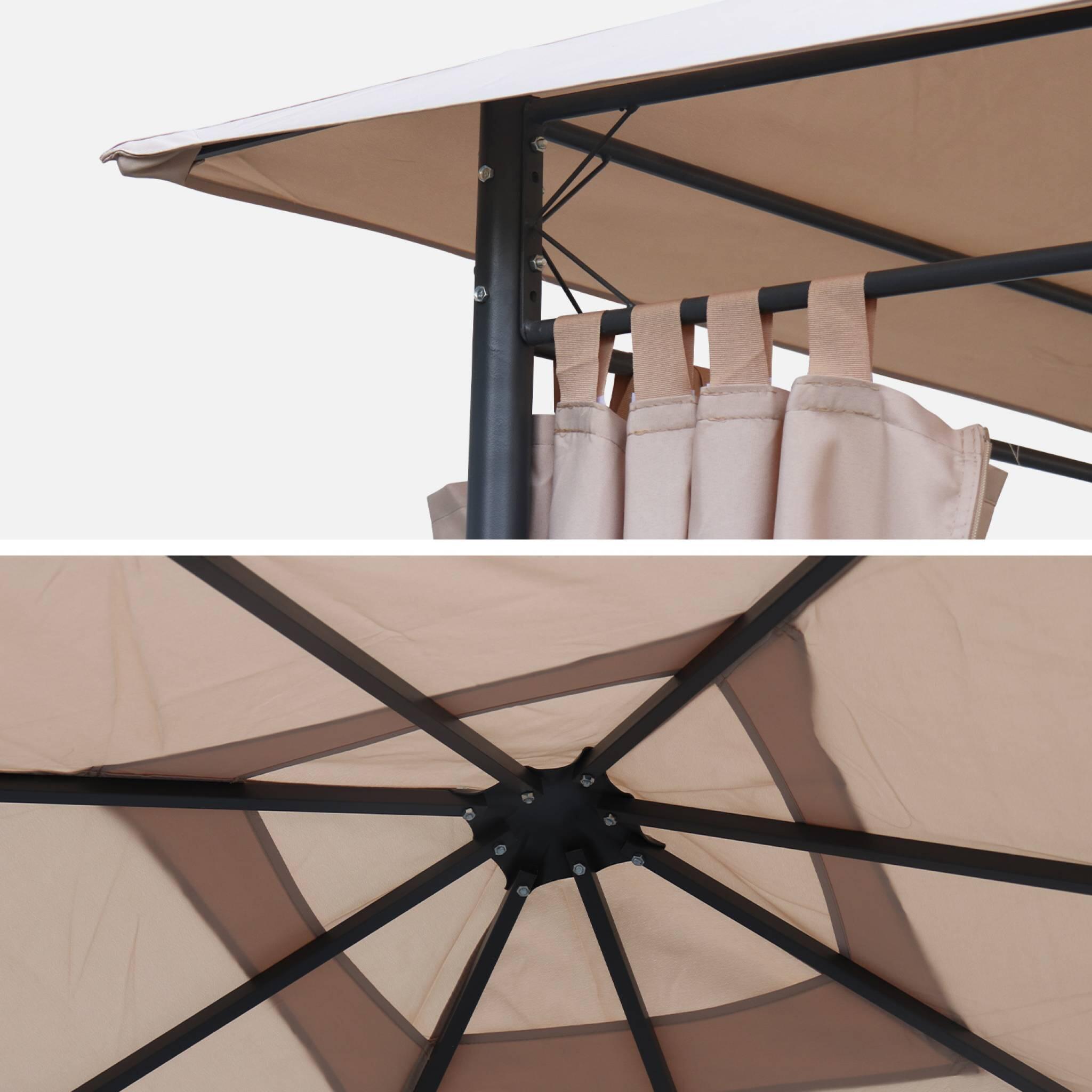 Cubierta de pérgola Elusa 3x3m, Beige 2/3
