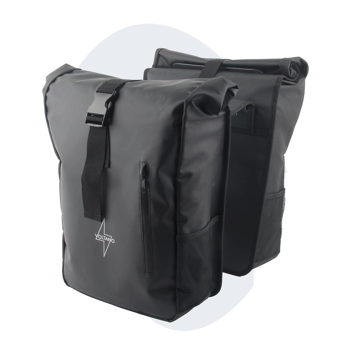 VOLTANO Voltano Dubbele Fietstas Rolltop - Zwart - 48 Liter - 100% Waterdicht
