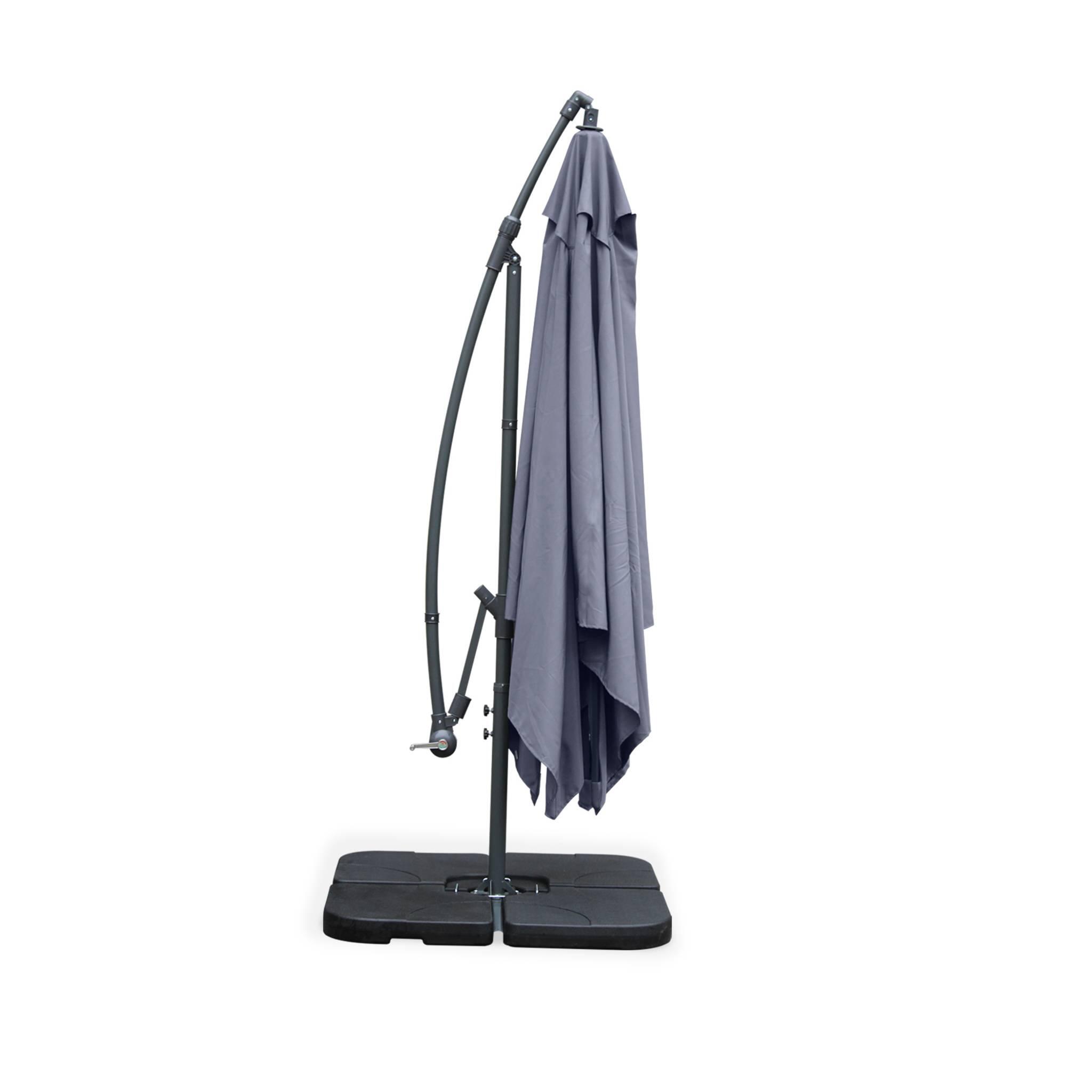 Ombrellone quadrato offset 3x3m, Grigio 4/6