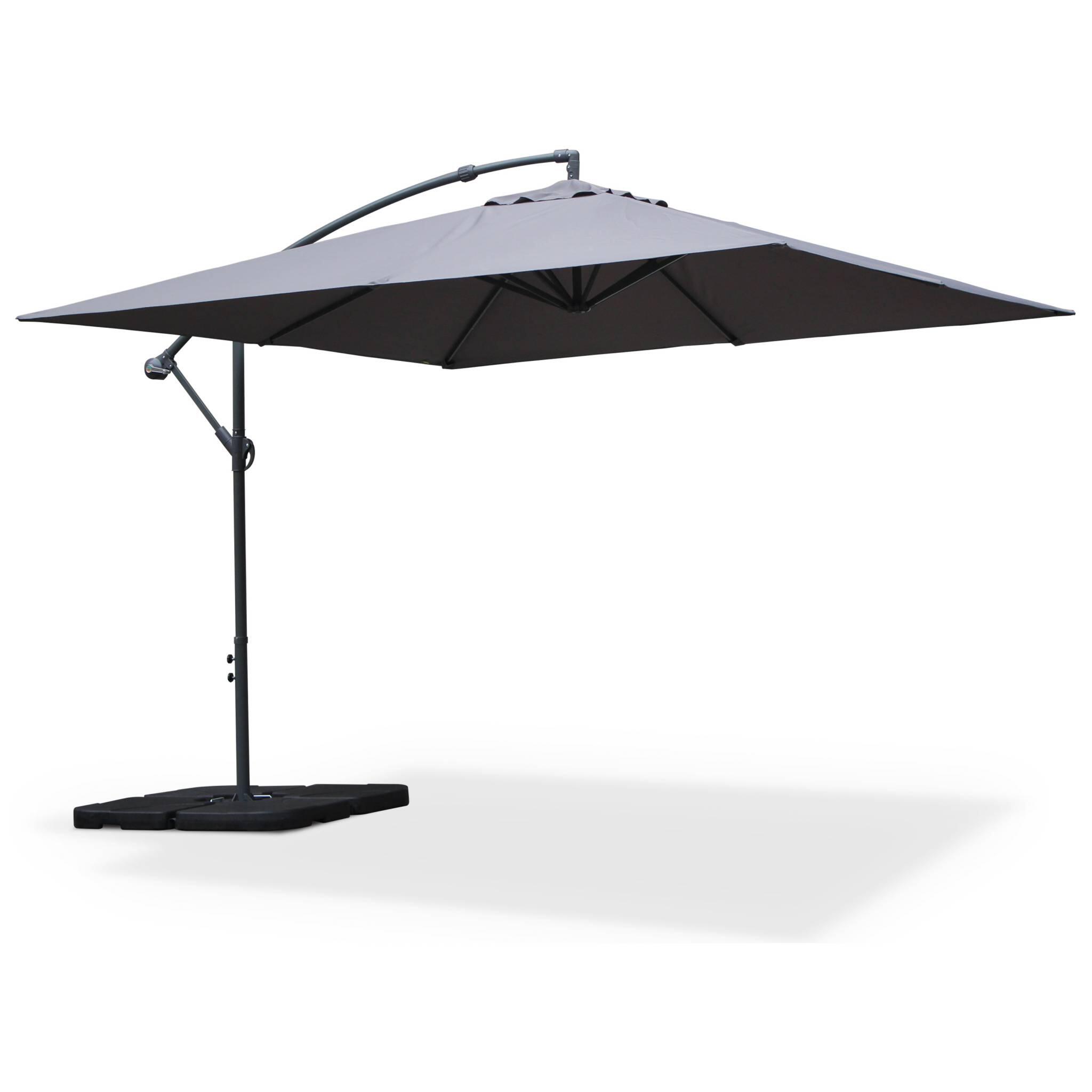 Ombrellone quadrato offset 3x3m, Grigio 3/6