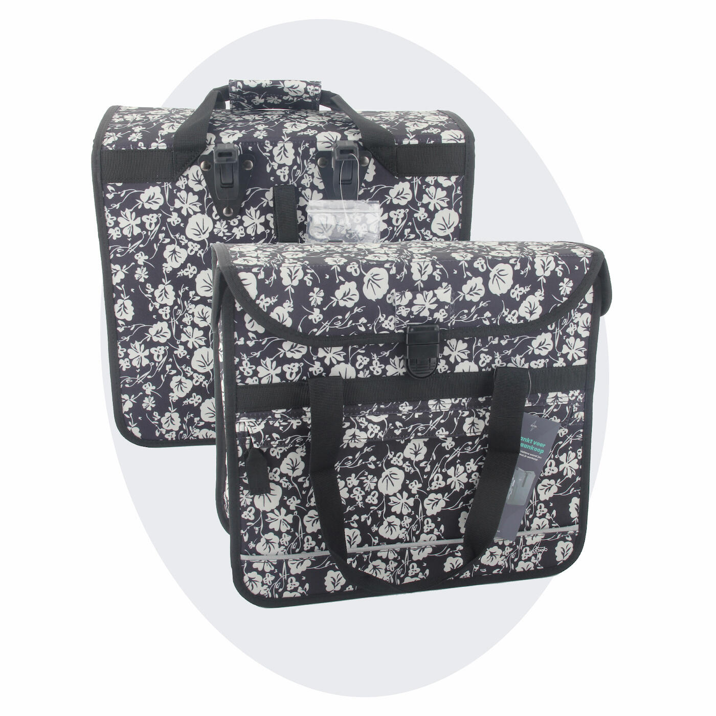 VOLTANO Voltano Voorgevormde Enkele Fietstas / Pakaftas - Midnight Blossom - 17L