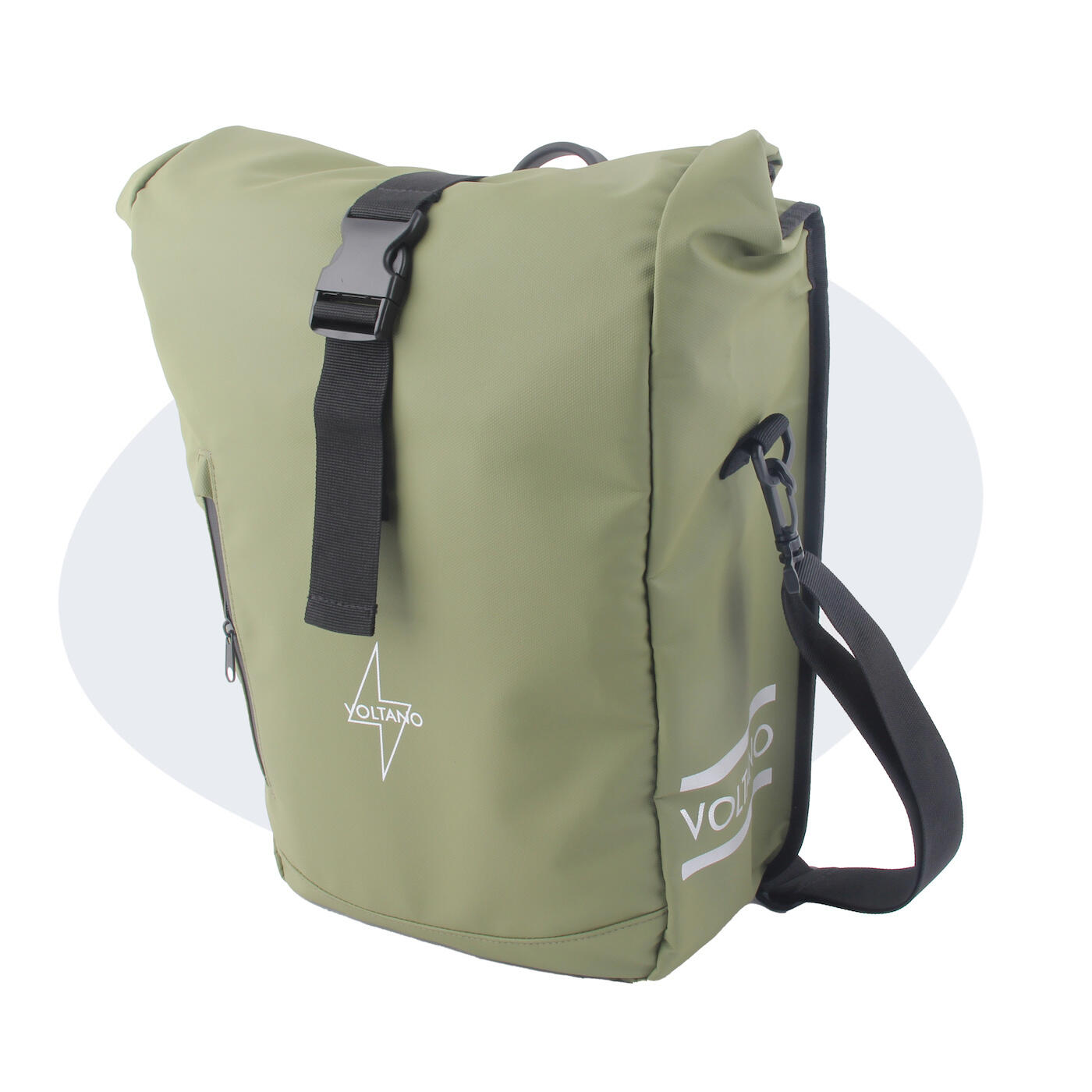 VOLTANO Voltano Journey Luxe Fietstas 28L - Olijf Groen - Enkele Pakaftas - Laptopvak