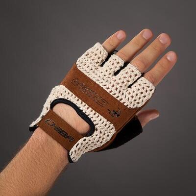 Chiba Retro Handschuhe beige-braun XL Hochwertiges Leder. ergonomisches Des...