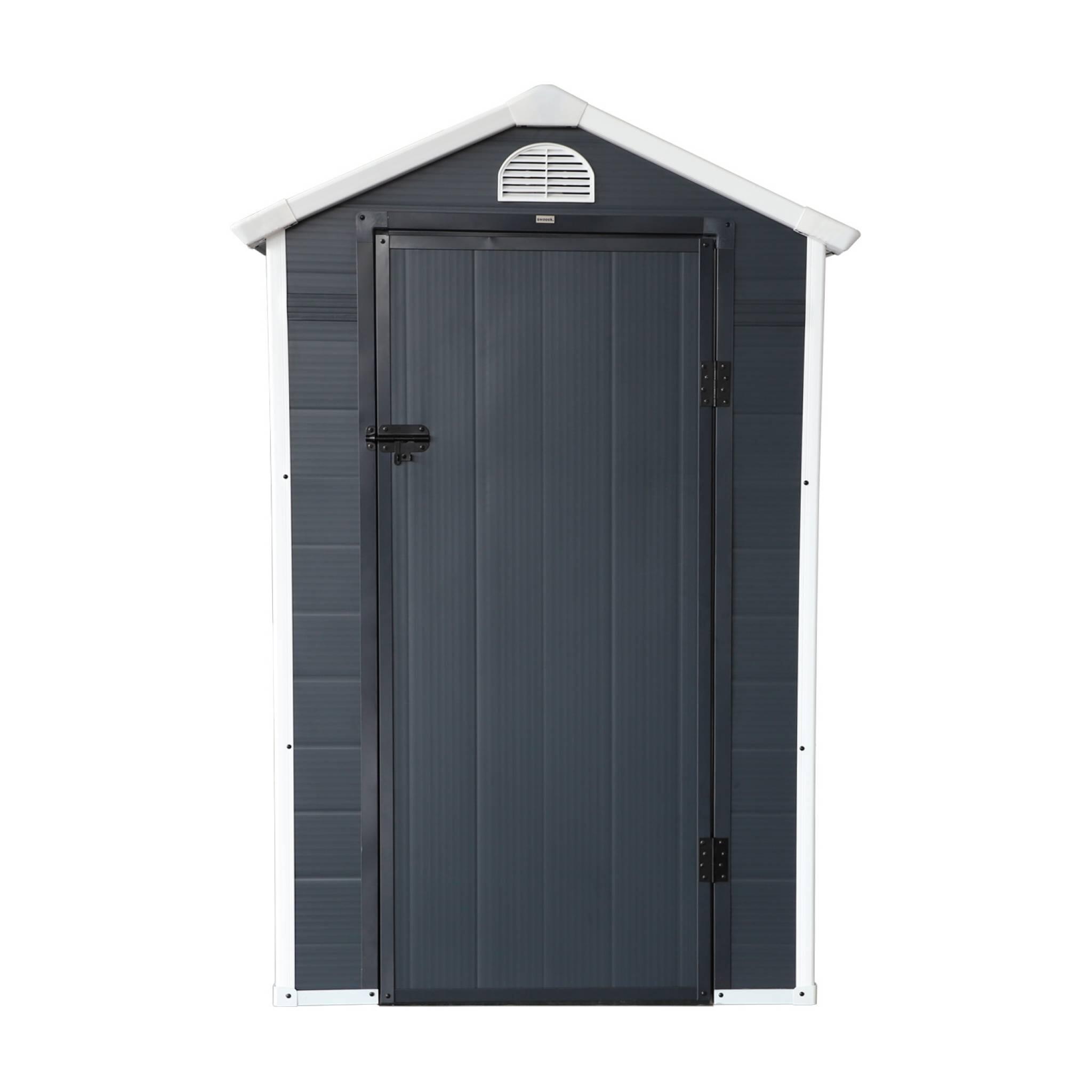 Casetta da giardino in plastica, struttura in alluminio, 1.39m², Antracite 3/6