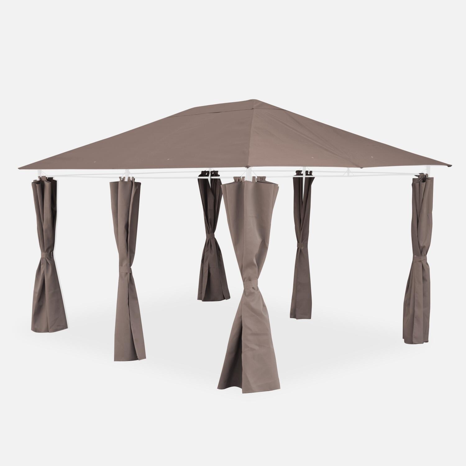 Dossel e cortinas para gazebo, divio 3x4m, taupe