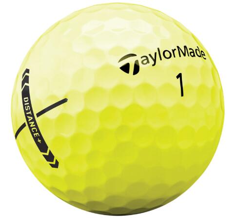 TaylorMade Nieuwe Afstand+ 2025 Golfballen, Geel 2/3