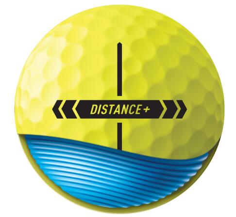 TaylorMade Nieuwe Afstand+ 2025 Golfballen, Geel 3/3
