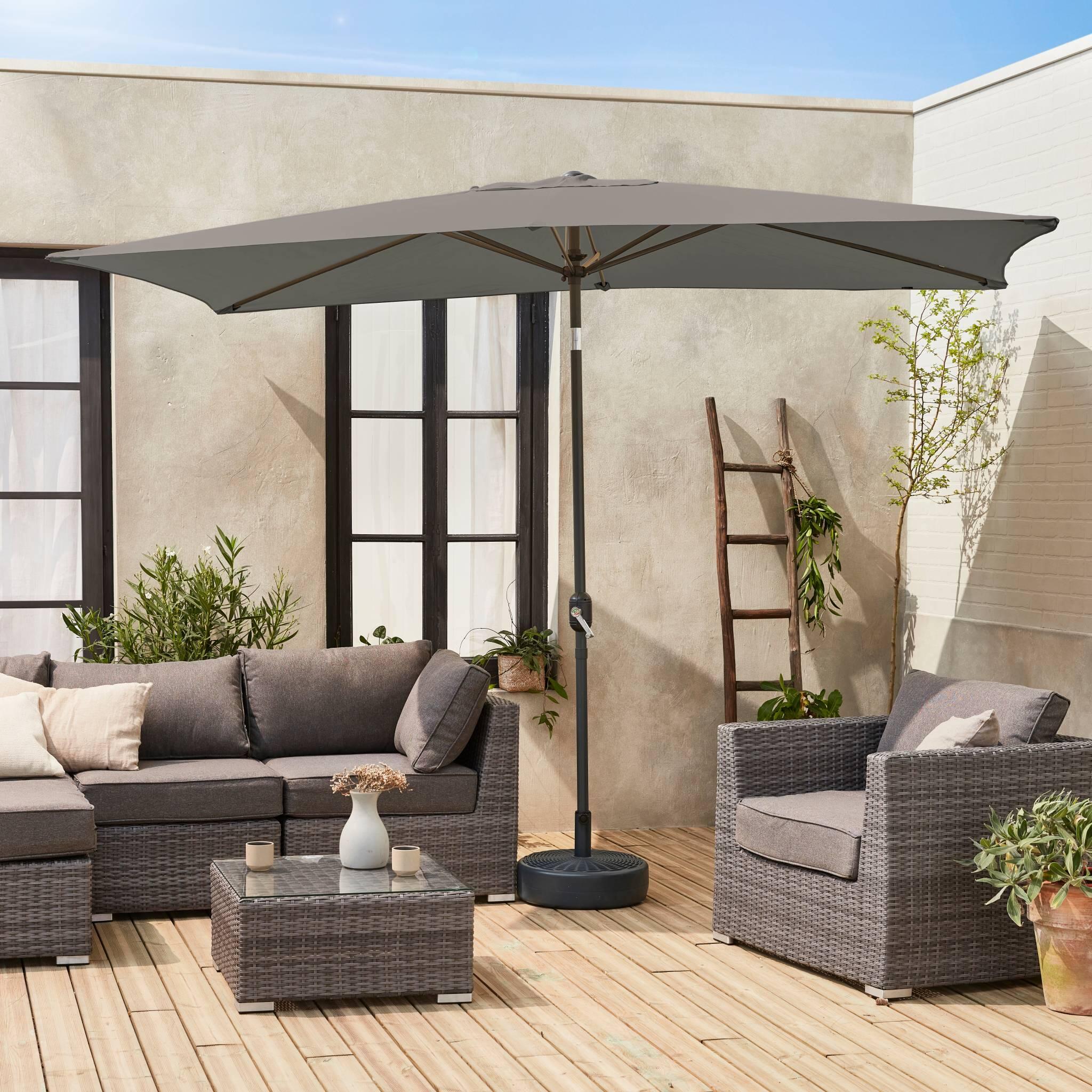 2x3m guarda-sol rectangular, multiposicional, Cinza 2/5