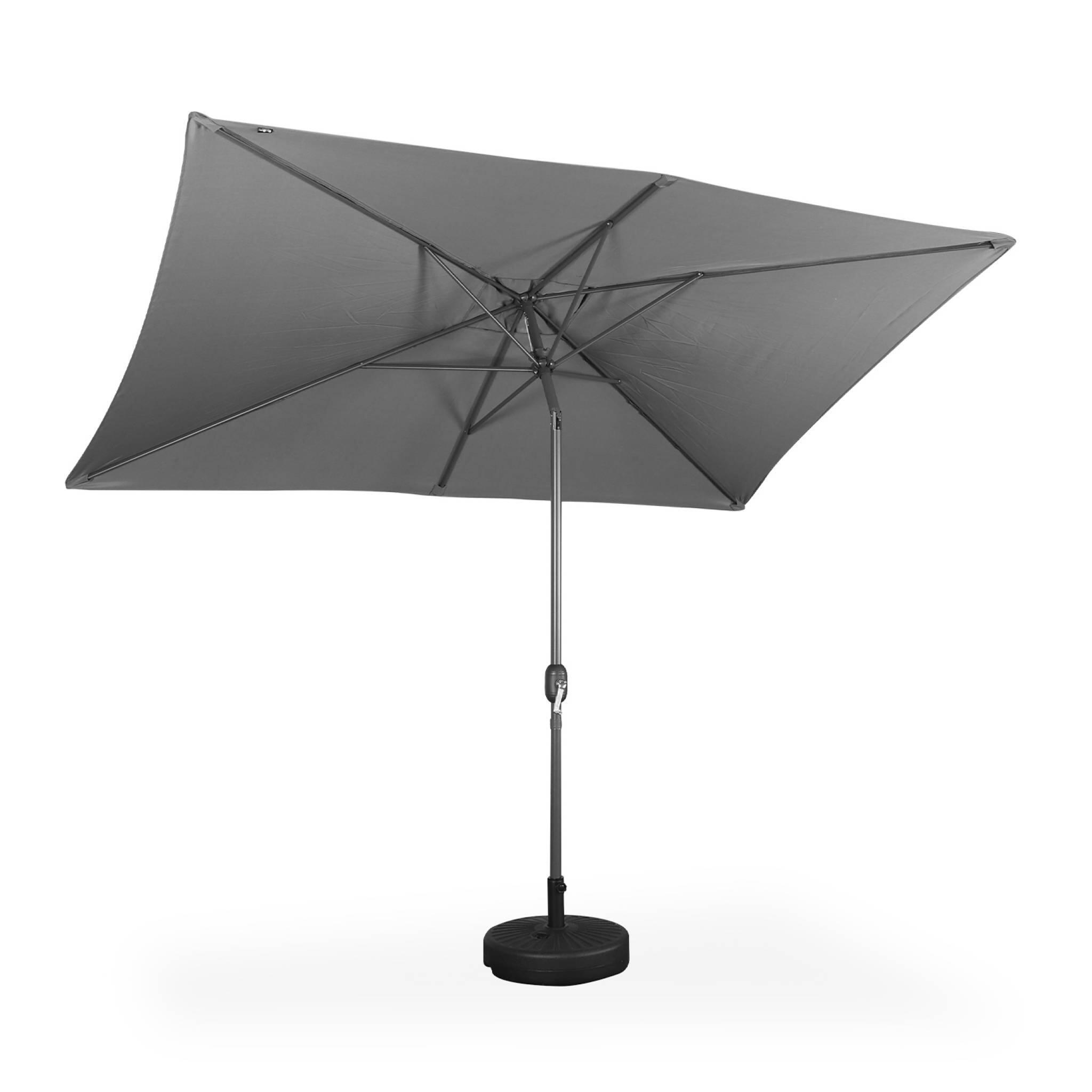 2x3m guarda-sol rectangular, multiposicional, Cinza 3/5