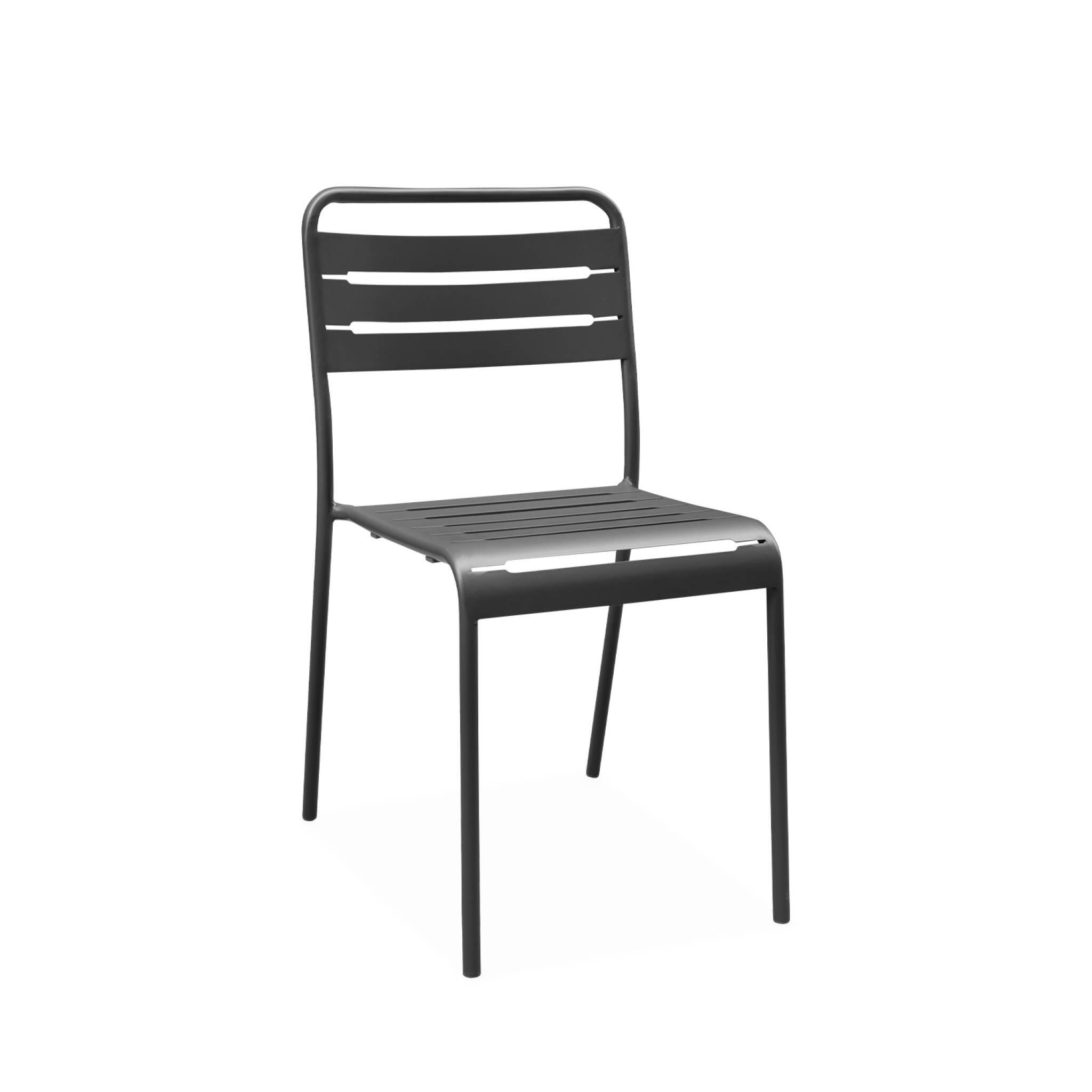 Mesa de jardim dobrável de metal 2 poltronas 4 cadeiras, Antracite 5/6