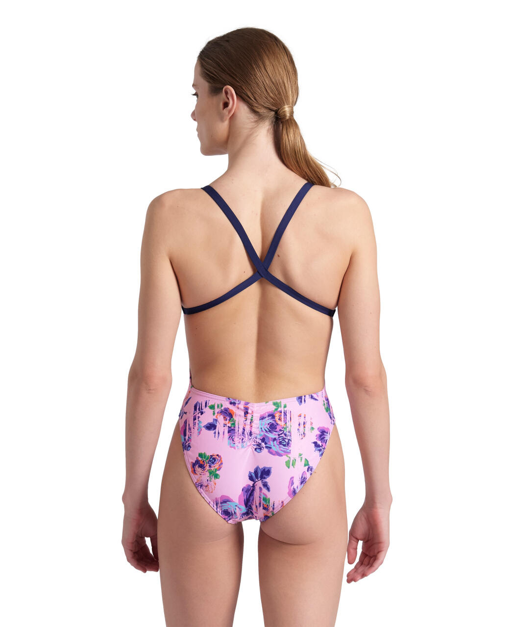 Maillot de bain femme Arena Rose Texture Xcross Back Multi Pink-Navy 6/7