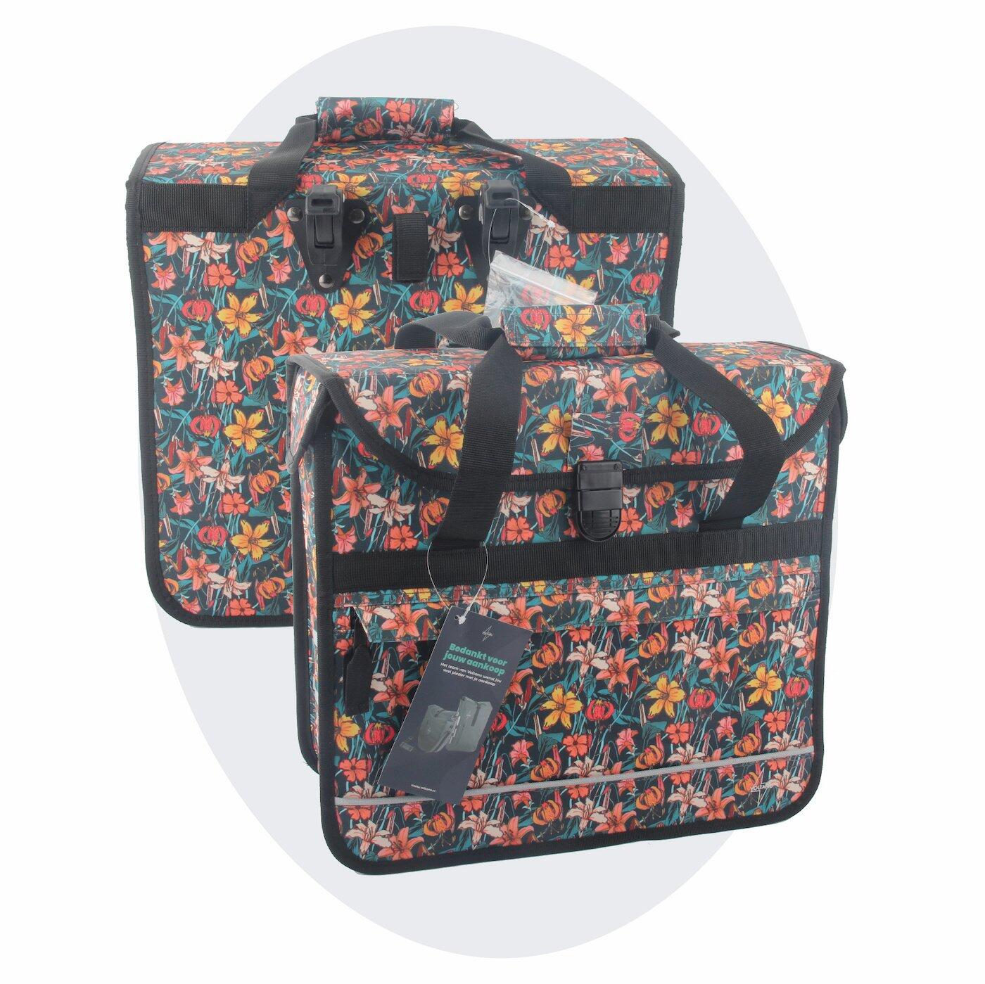 Voltano Voorgevormde Enkele Fietstas / Pakaftas - Floral Fiesta - 17L 5/7
