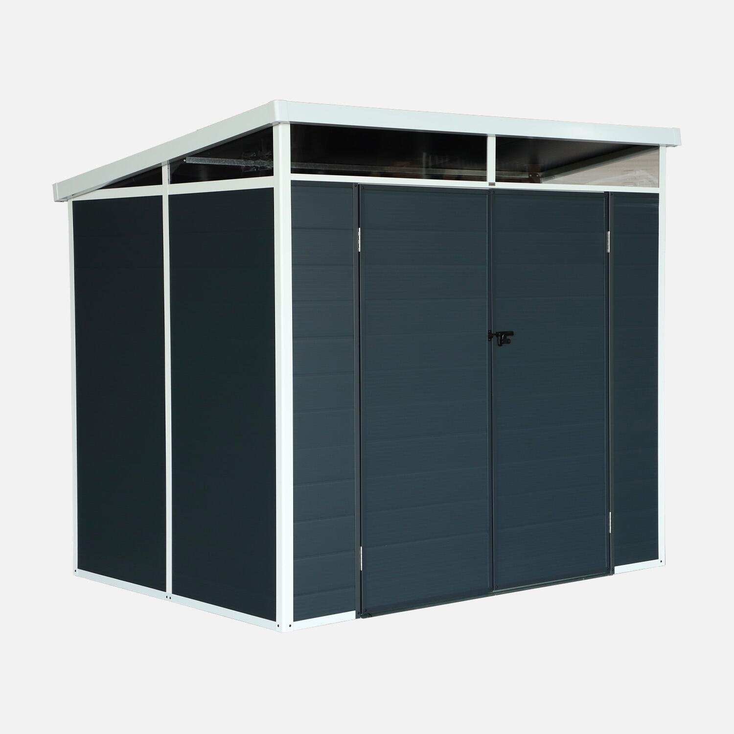 Abrigo de plástico para jardim, estrutura de alumínio, 4.55m², antracite