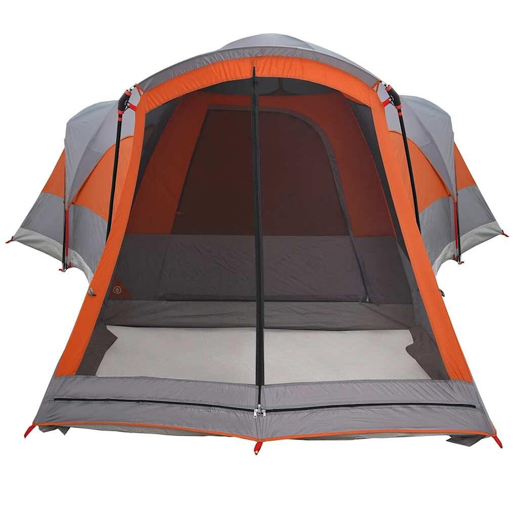 Tente tunnel VidaXL 8 personnes imperméable gris et orange 6/7