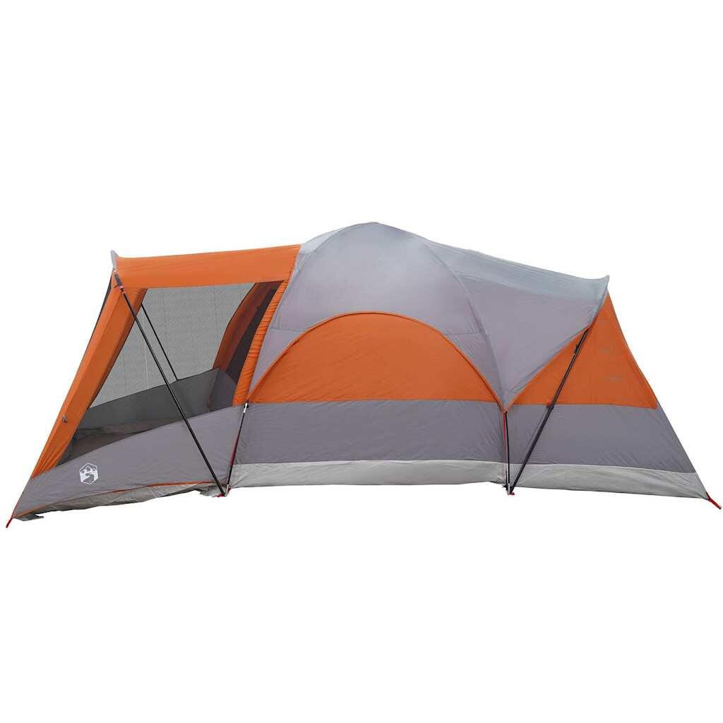 Tente tunnel VidaXL 8 personnes imperméable gris et orange 7/7