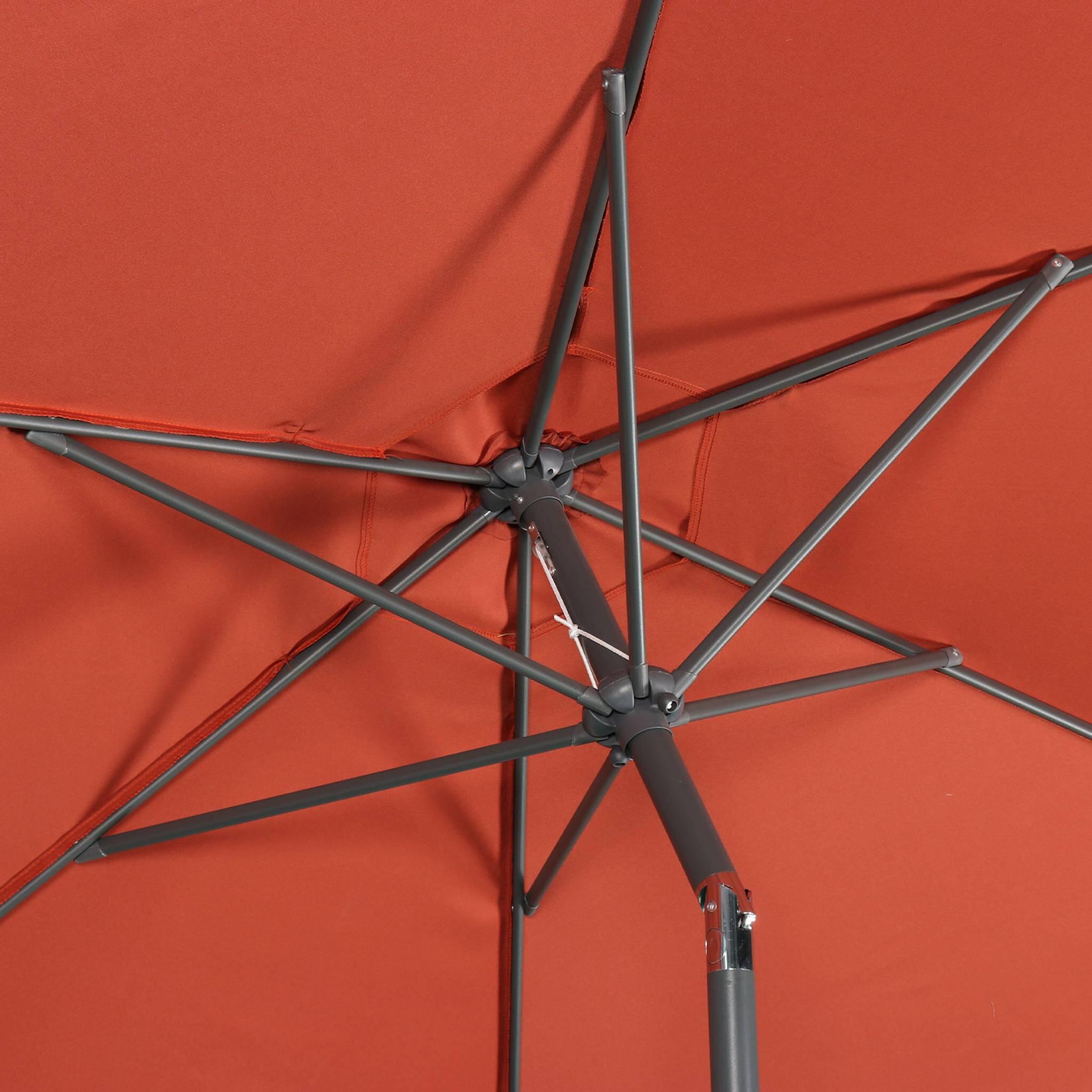 Parasol redondo, 3x3m, Terracota 4/6