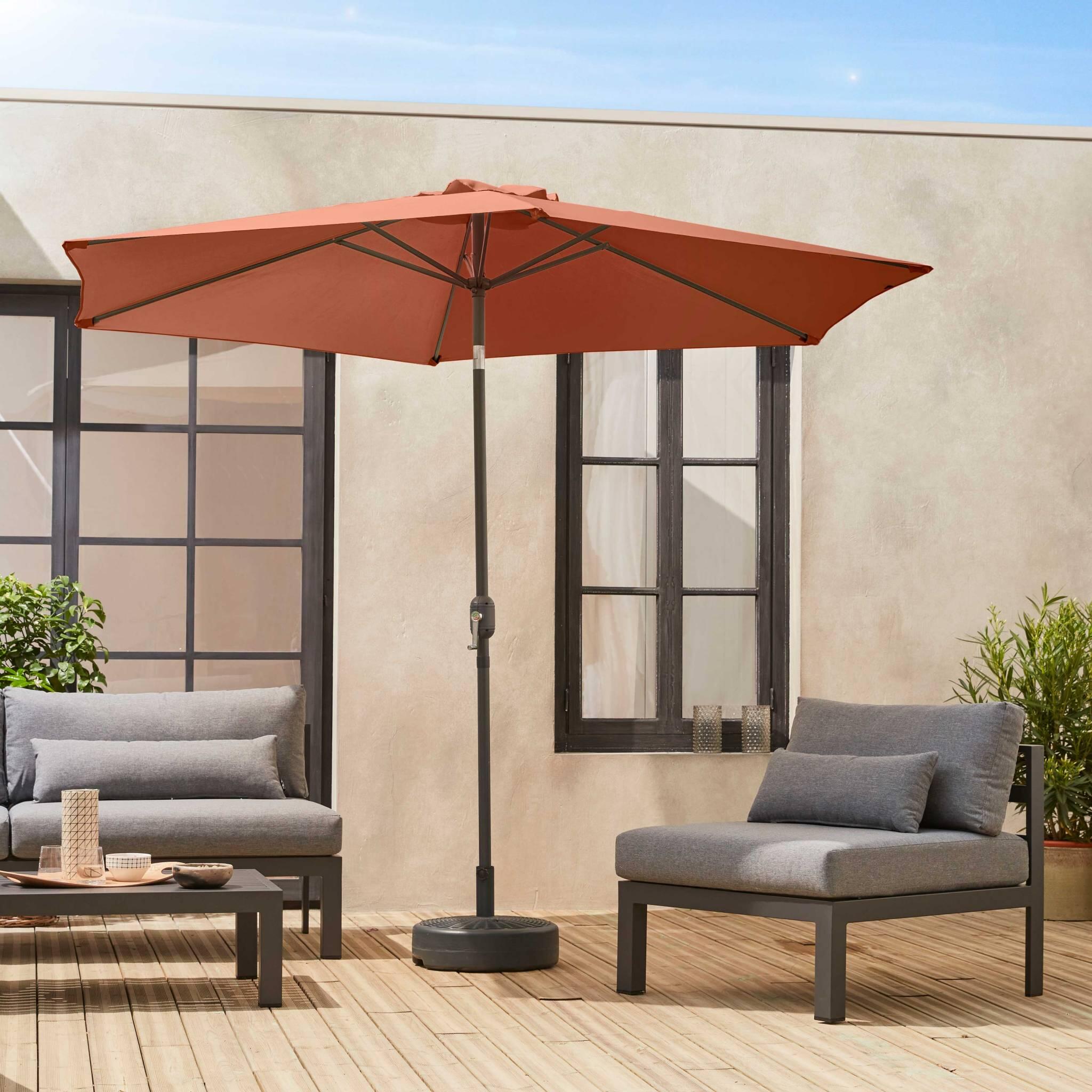 Parasol redondo, 3x3m, Terracota 2/6