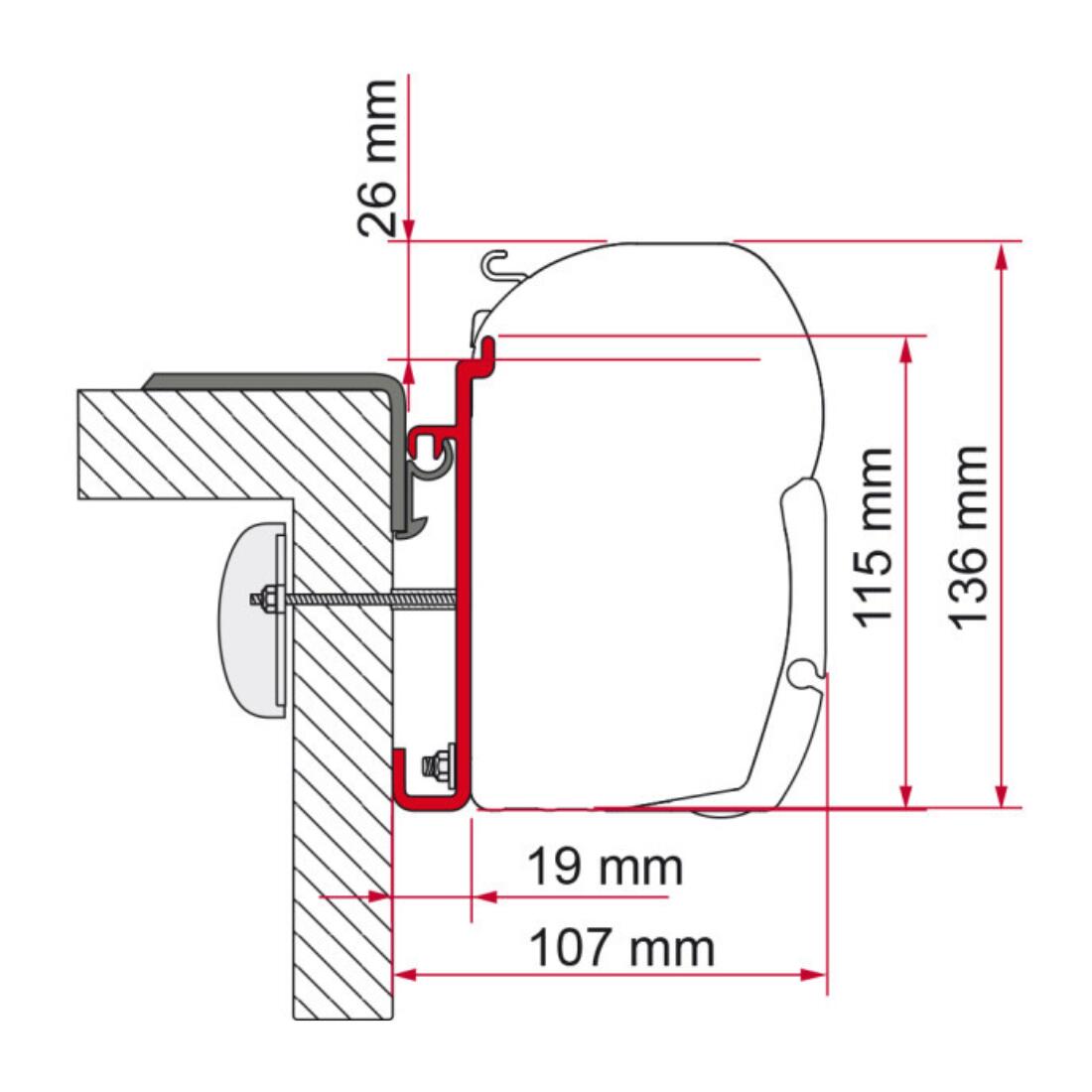 Fiamma Rapido Series 7-8 Awning Adapter Kit for Fiat 860F and Garage Models 3/6