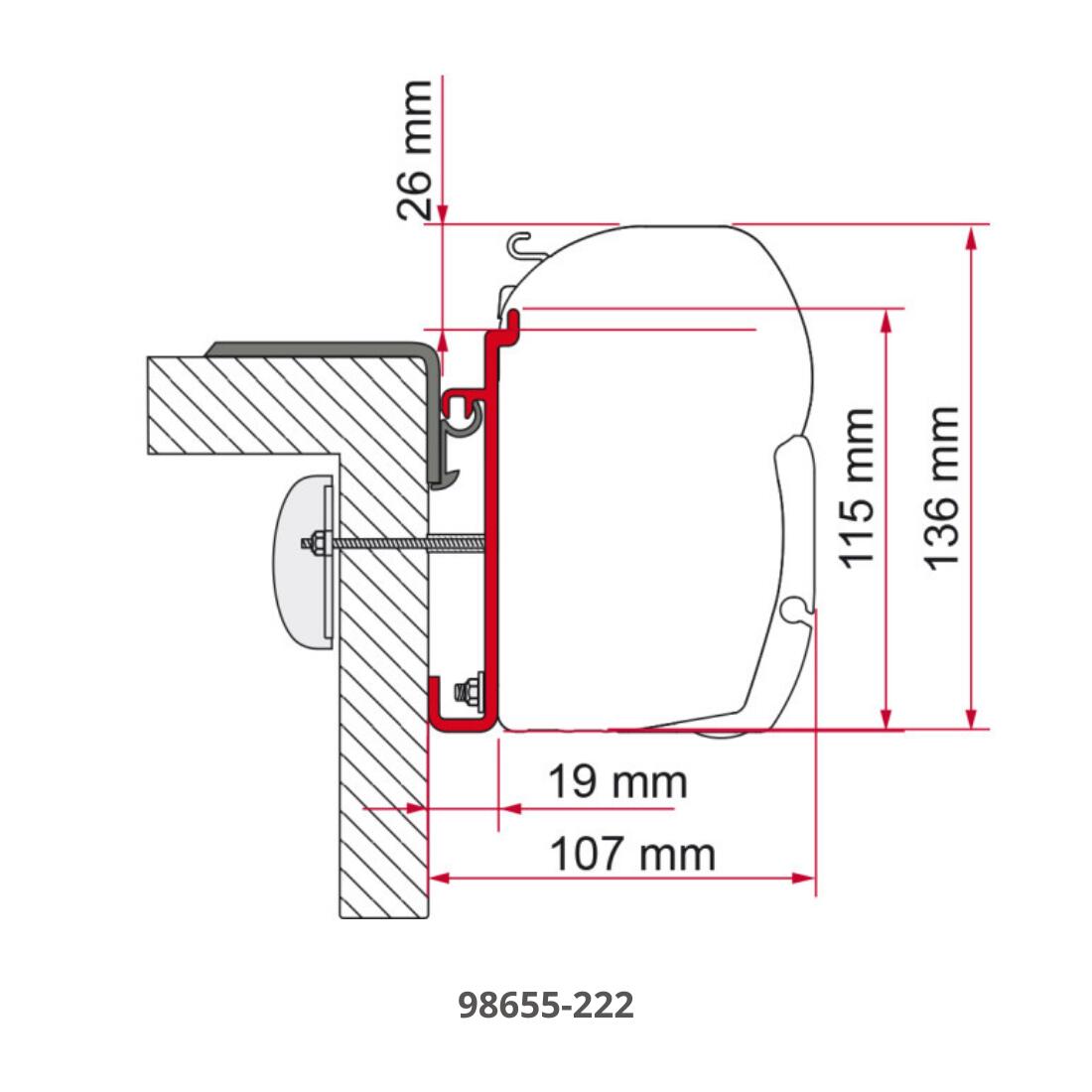 Fiamma Rapido Series 7-8 Awning Adapter Kit for Fiat 860F and Garage Models 6/6