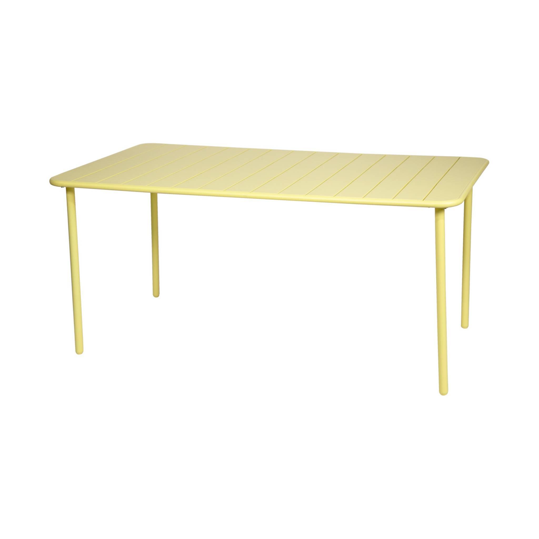 Mesa de jardim em metal com 6 cadeiras, Amarelo 6/6