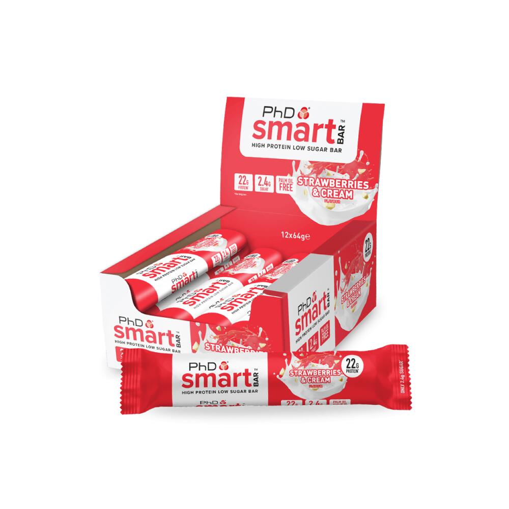 PHD NUTRITION PhD Smart Bar (12x64g) Strawberry & Cream - Repen - Eiwit Repen