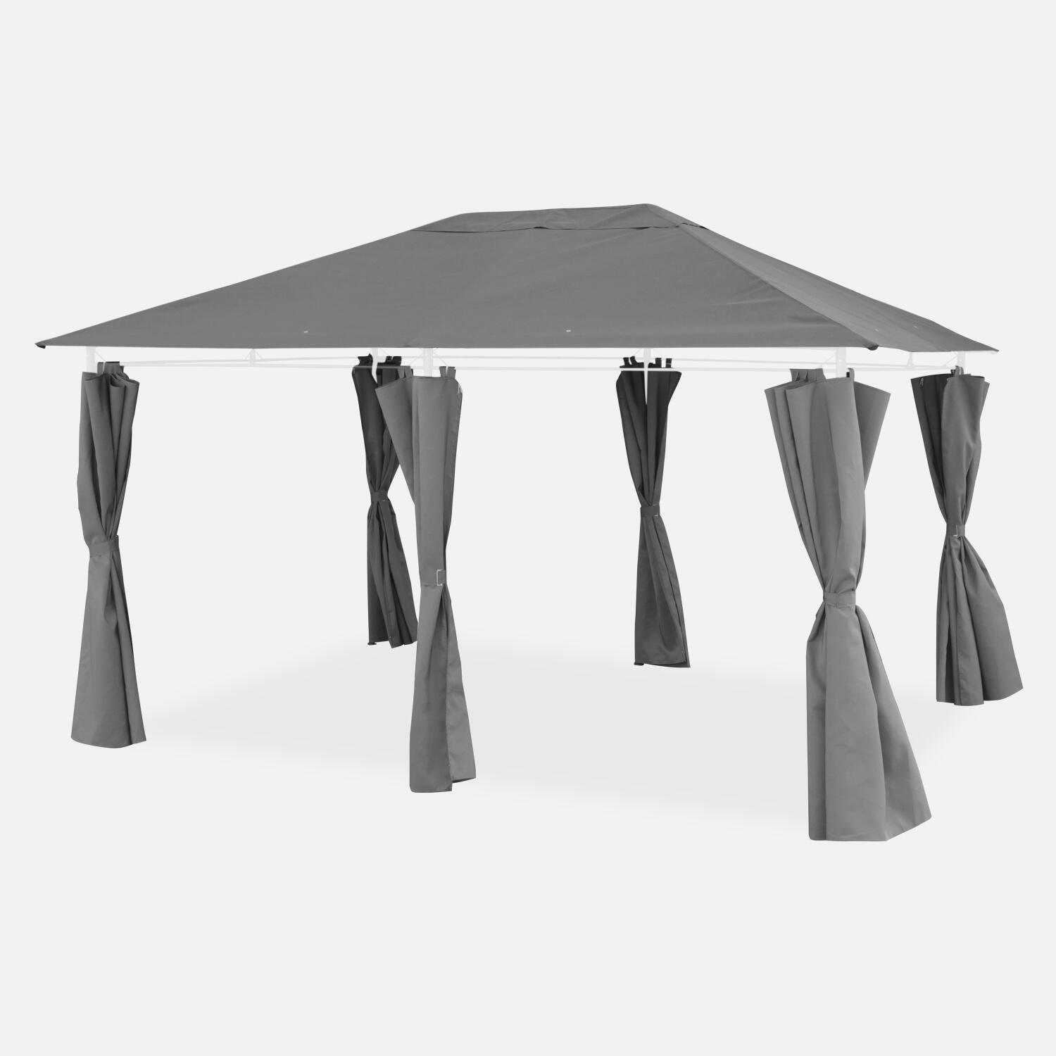 SWEEEK Dossel e cortinas para gazebo, Divio 3x4m, Cinza