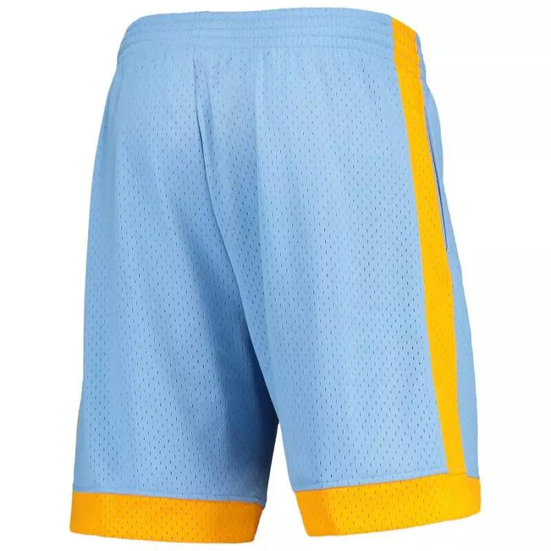 Short NBA Los Angeles Lakers 2001-02 Mitchell & Ness Swingman Bleu 2/3