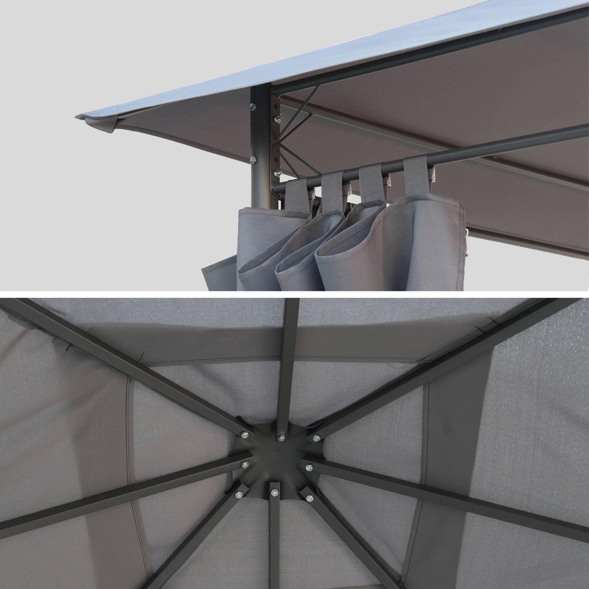 Cobertura de pérgola Elusa 3x3m, Cinza 2/3