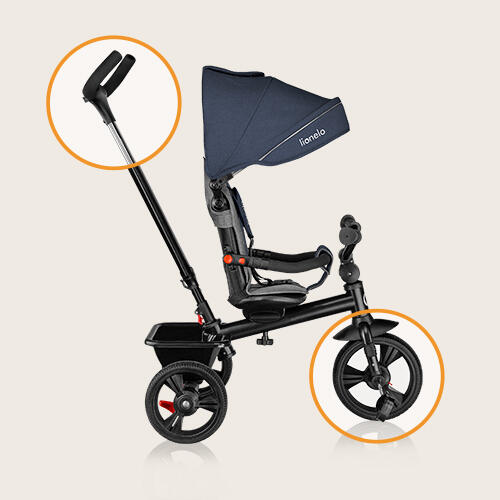 Triciclo 2 en 1 Lionelo Haari con Empujador Asiento Giratorio 18m+ 5/7