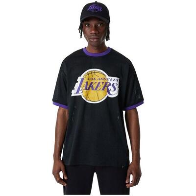 T-shirt met korte mouwen new era nba team logo mesh os tee los angeles lakers