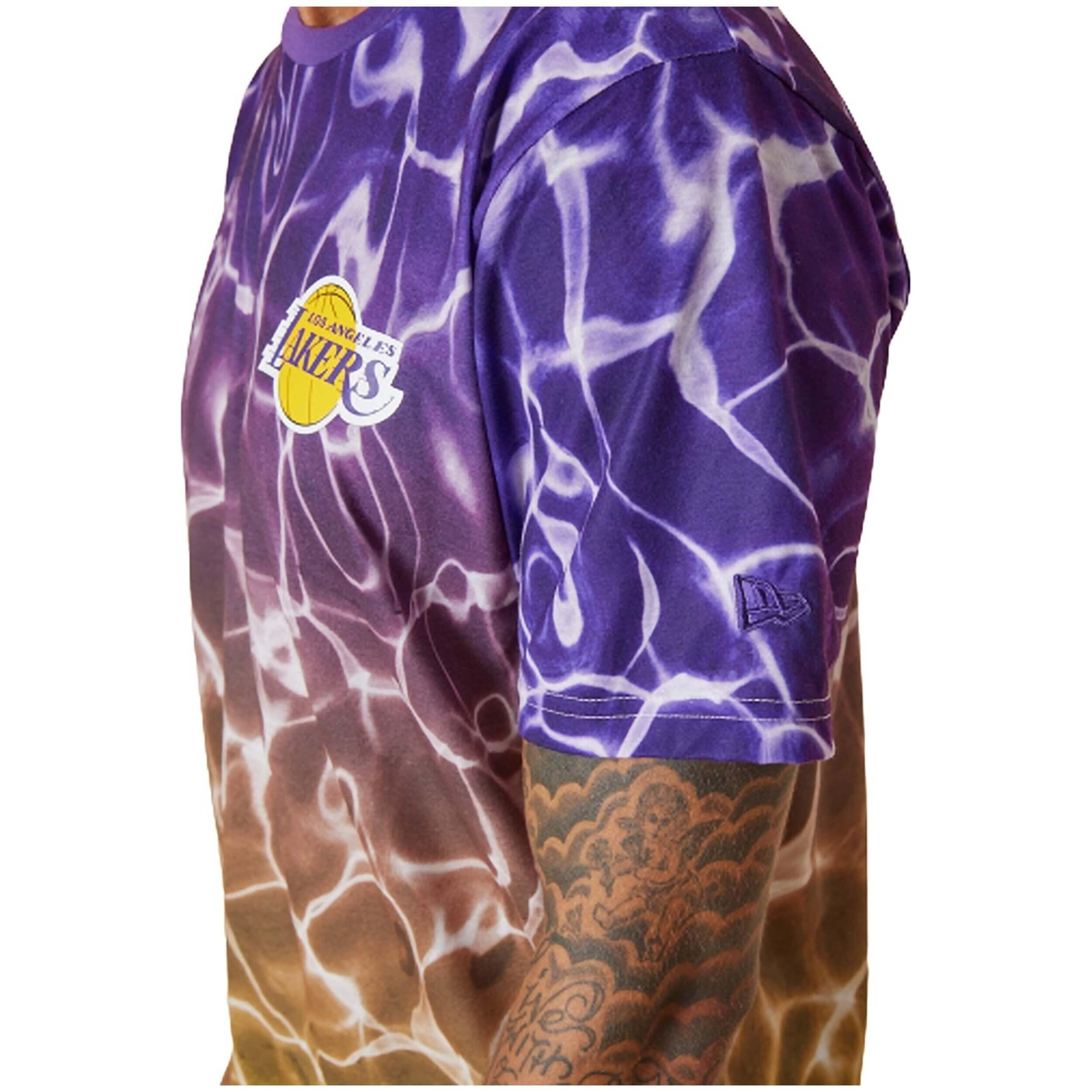 Camisola de manga curta New era NBA L.A Lakers Team Colour Water Print 2/4