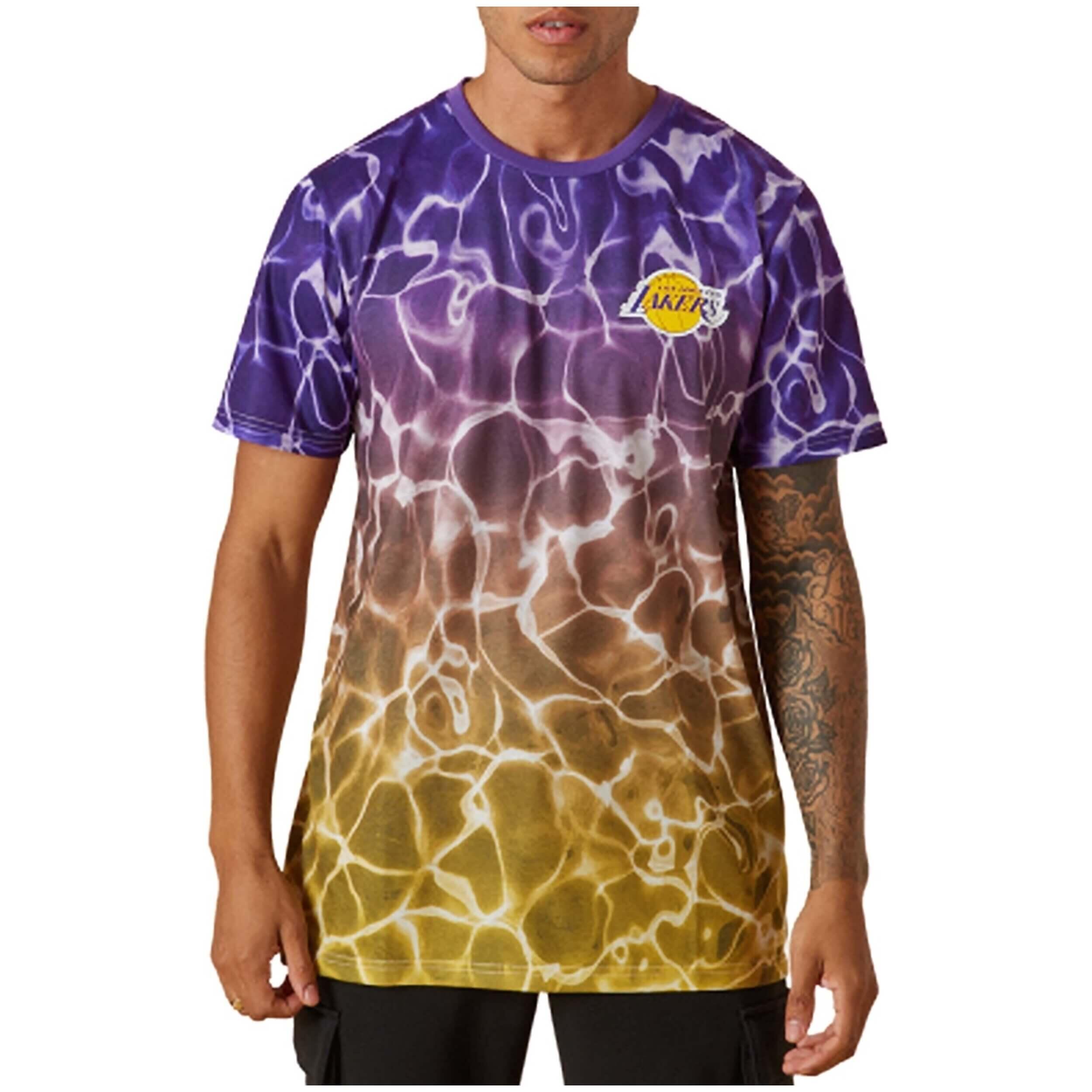 Camisola de manga curta New era NBA L.A Lakers Team Colour Water Print 3/4
