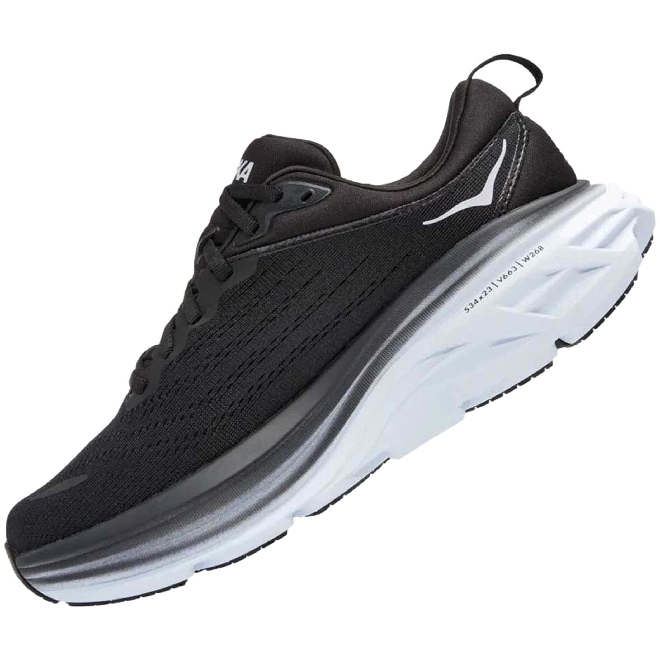 Hoka One One Bondi 8 Black White 4/5