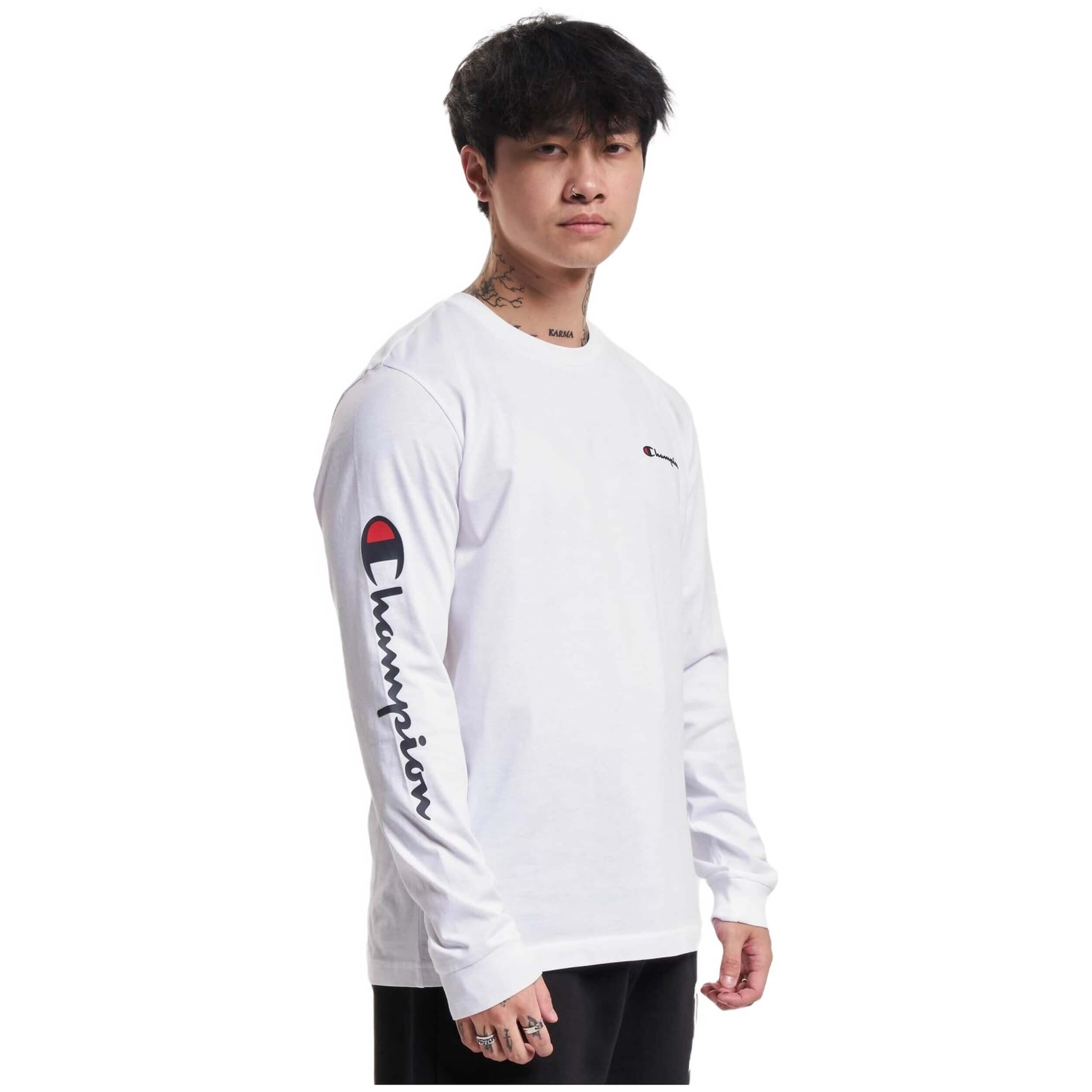 Maglia a maniche lunghe Champion modello 219216-WHT per uomini 3/5