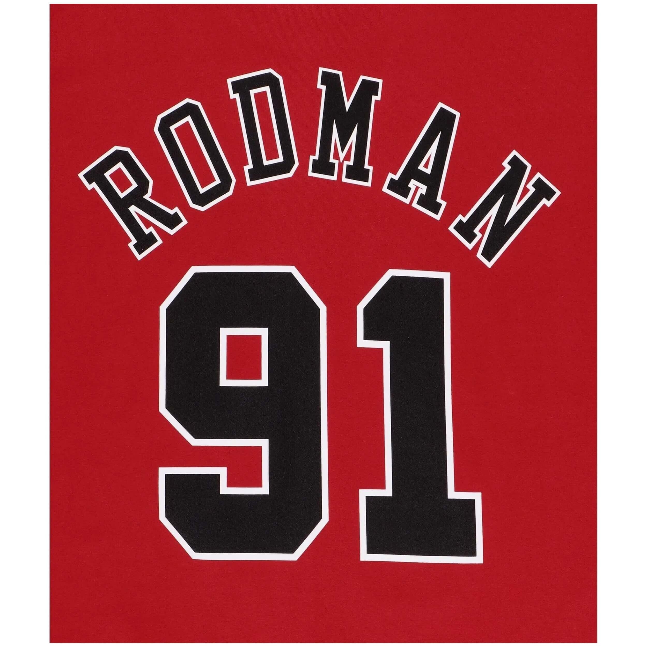 Camiseta de manga corta Mitchell & ness NBA Bulls Dennis Rodman para hombre 4/5