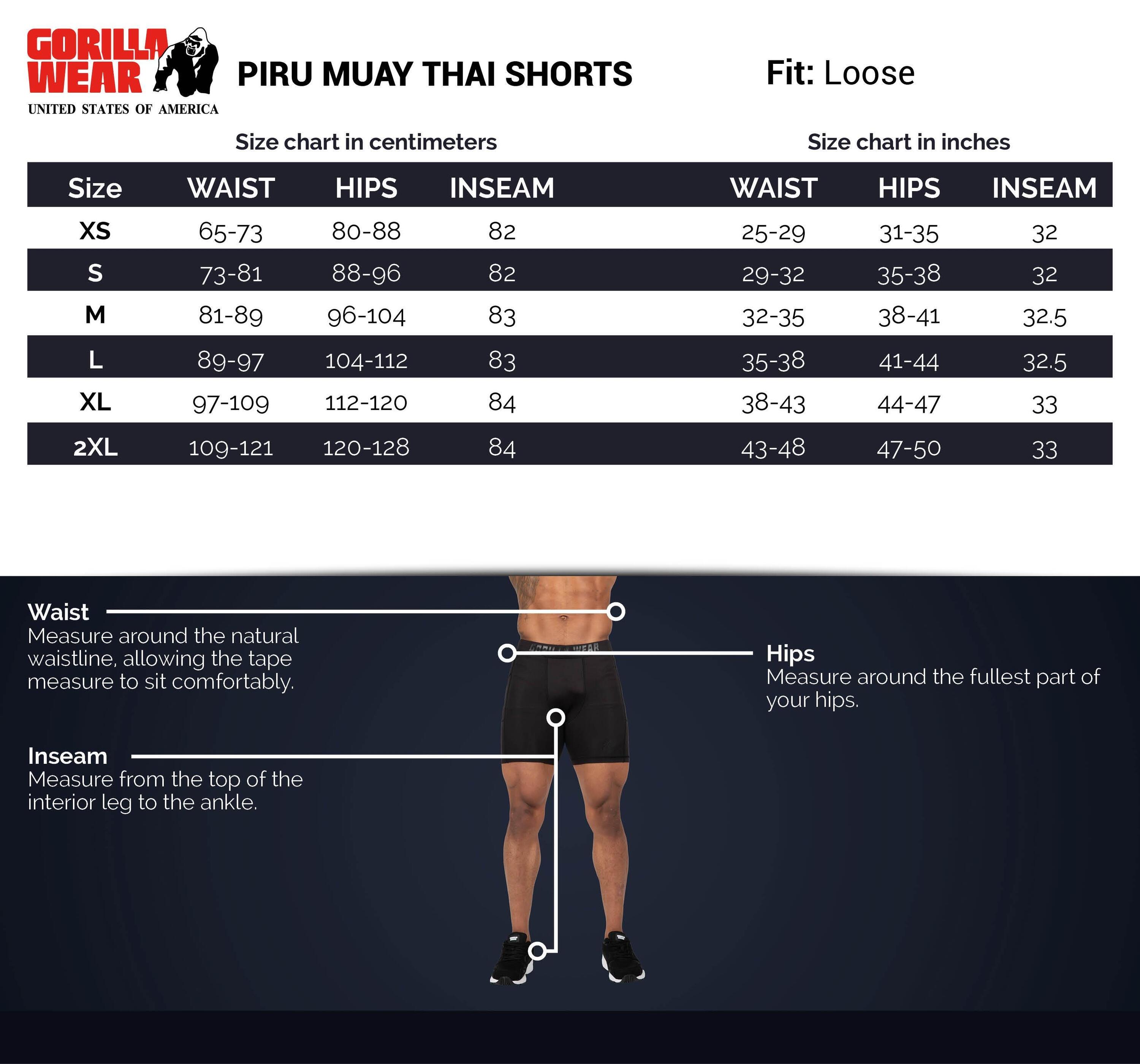 Piru Muay Thai Shorts - Wit/Zwart 5/6