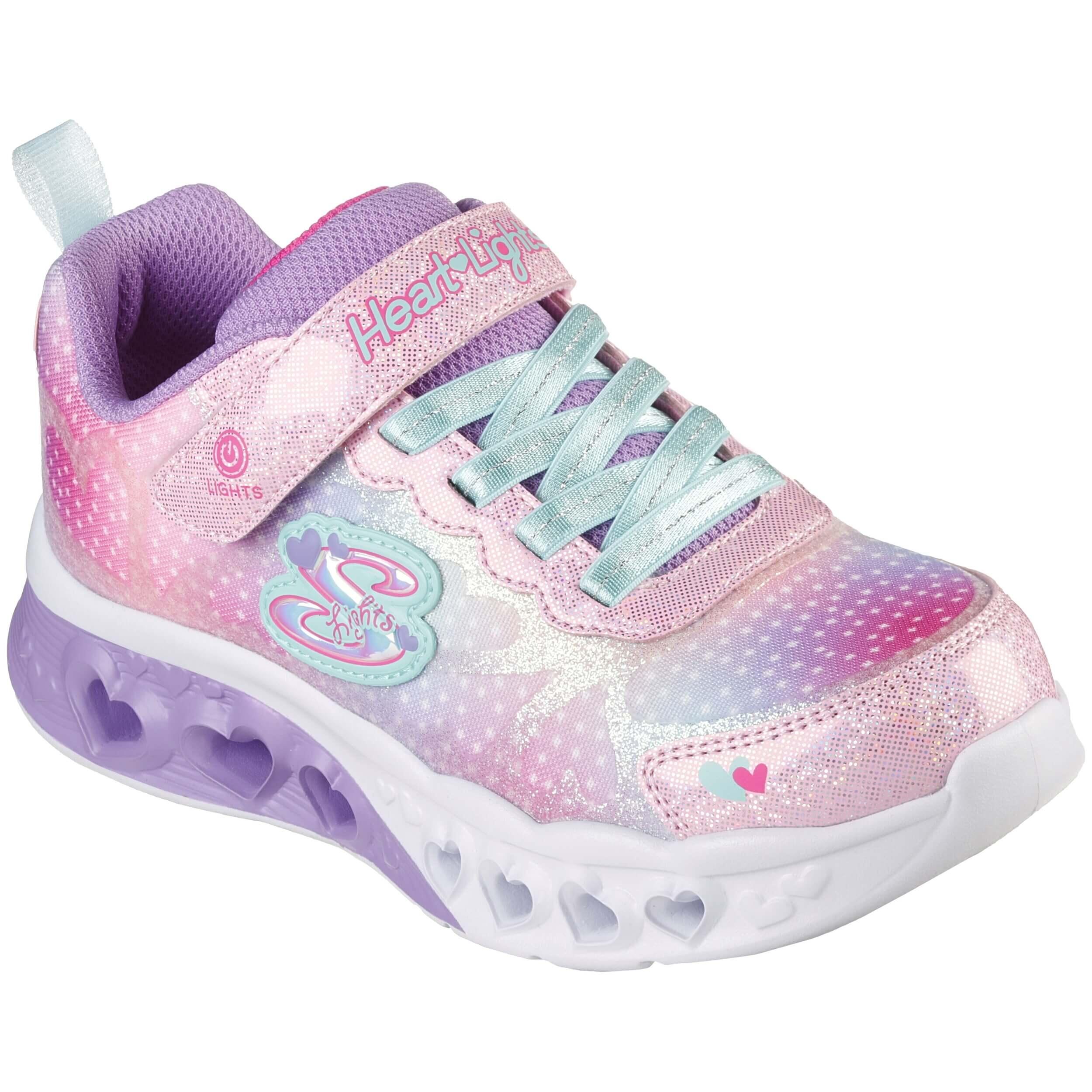 Luzes de coração Skechers Kids simplesmente adoram tênis multicoloridos 5/5