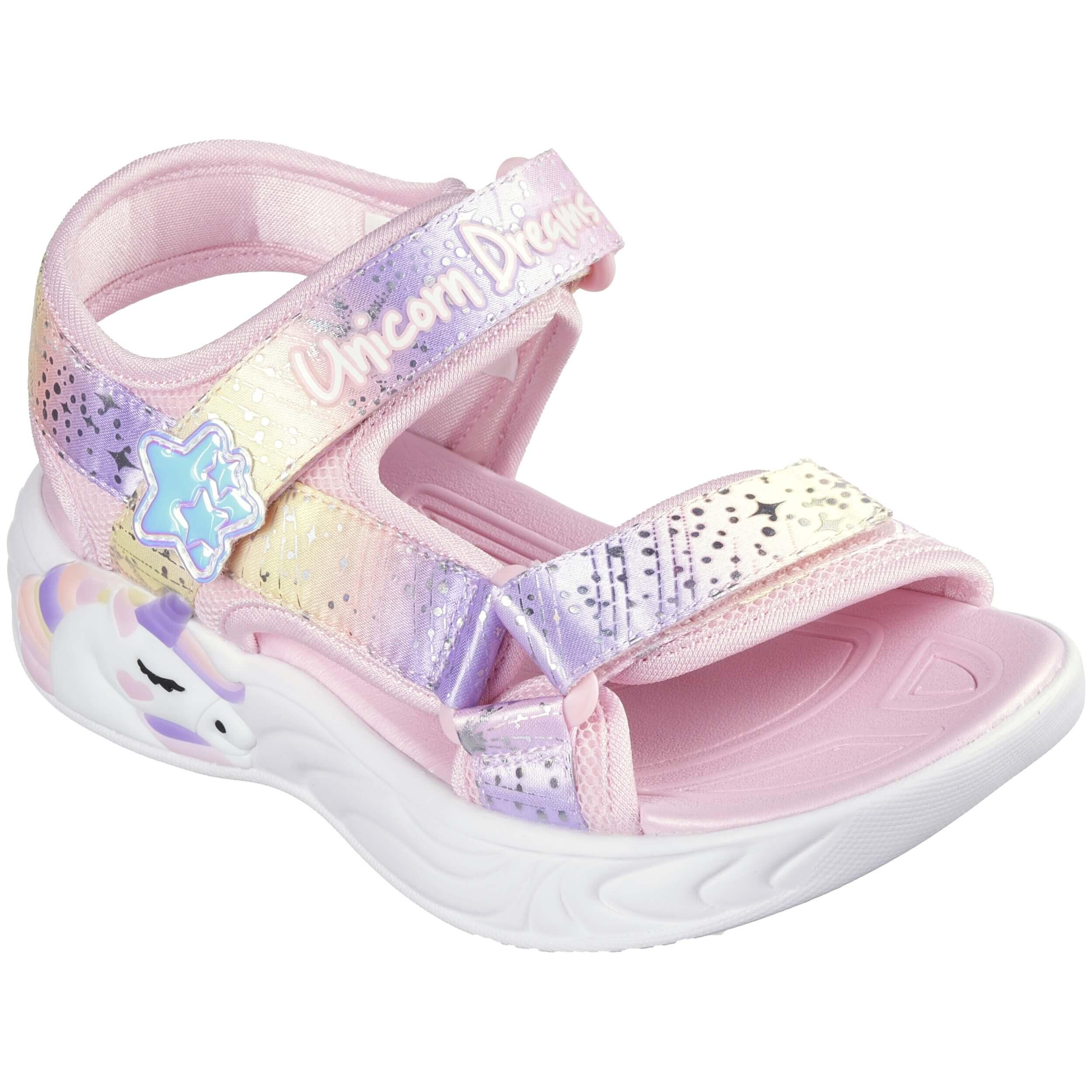 Sandali per ragazze Skechers Lights unicorn dreams Rosa 5/5