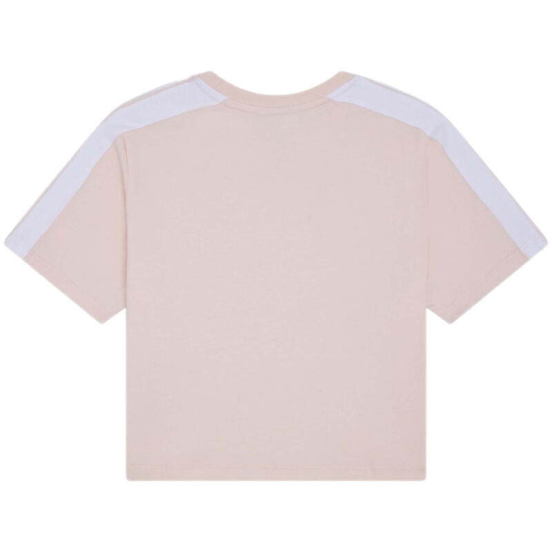 T-shirt Basique F&F Fille 6-7 Ans Rose, Col Rond, Détail Fleur, Coton