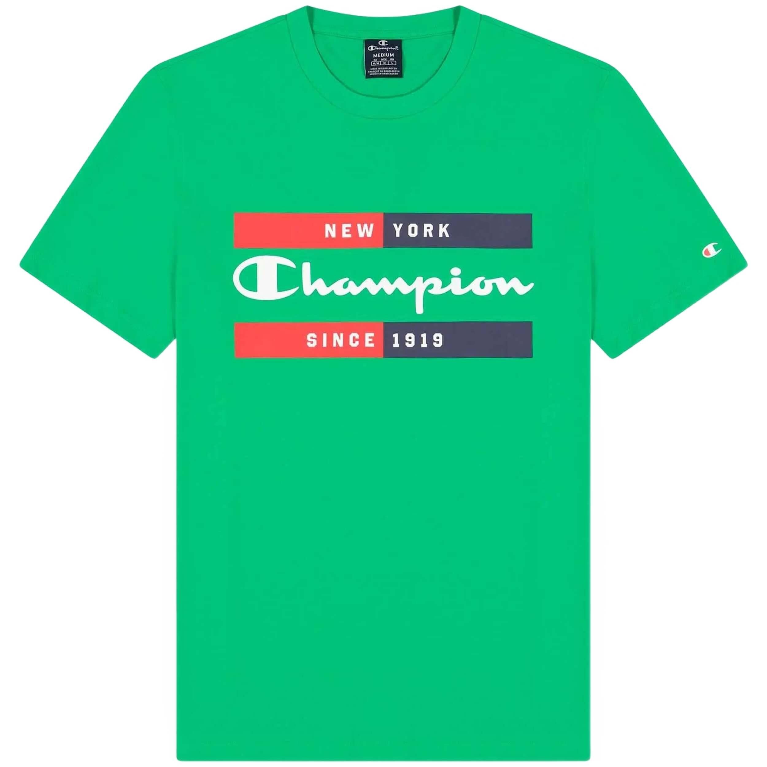 Champion - T-shirt Champion Modèle 218559-gs004 Pour Homme - T-shirt Manches Courtes - Vert - Decathlon