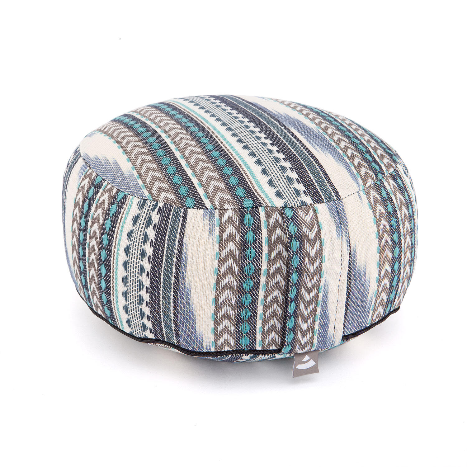 Bodhi Rondo Yoga- en Meditatiekussen - Wit en Blauw 2/7
