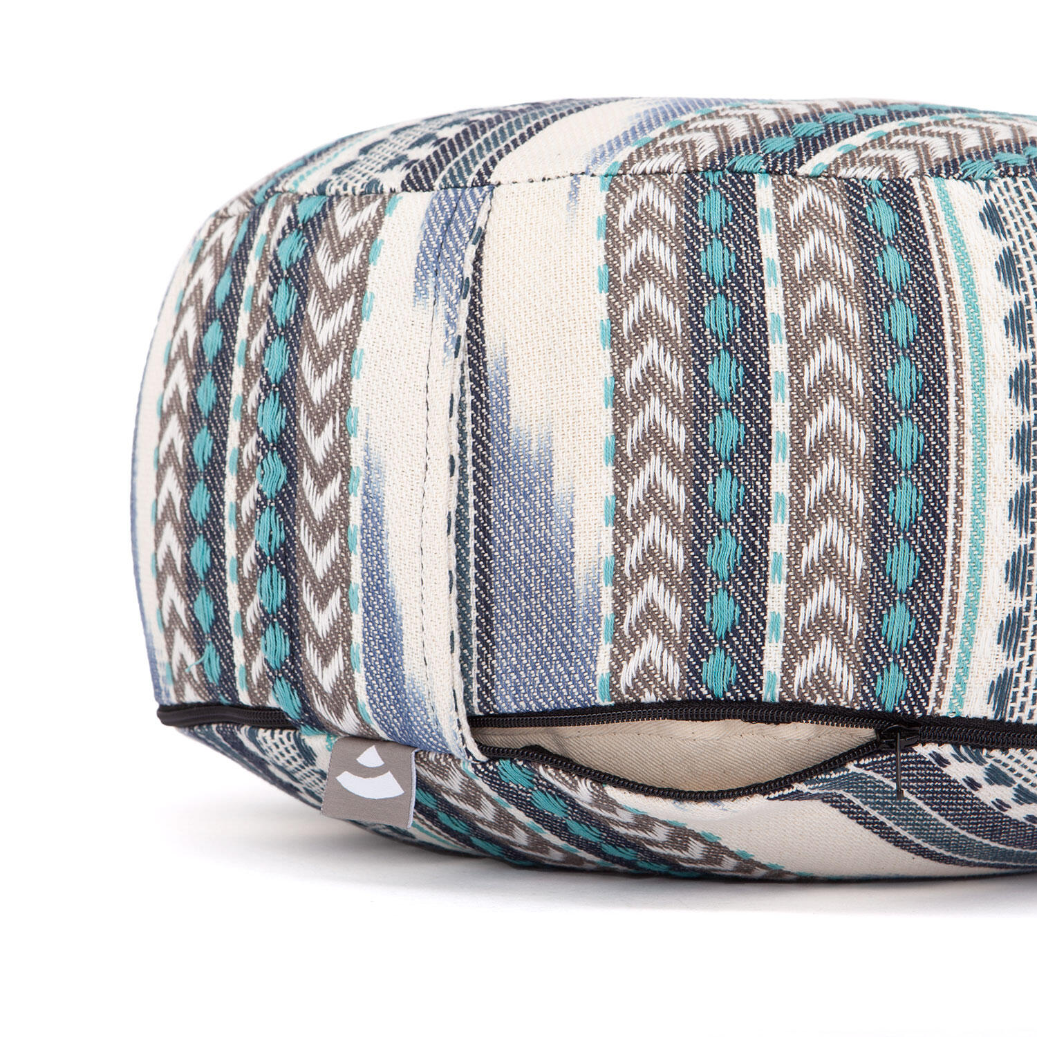 Bodhi Rondo Yoga- en Meditatiekussen - Wit en Blauw 3/7